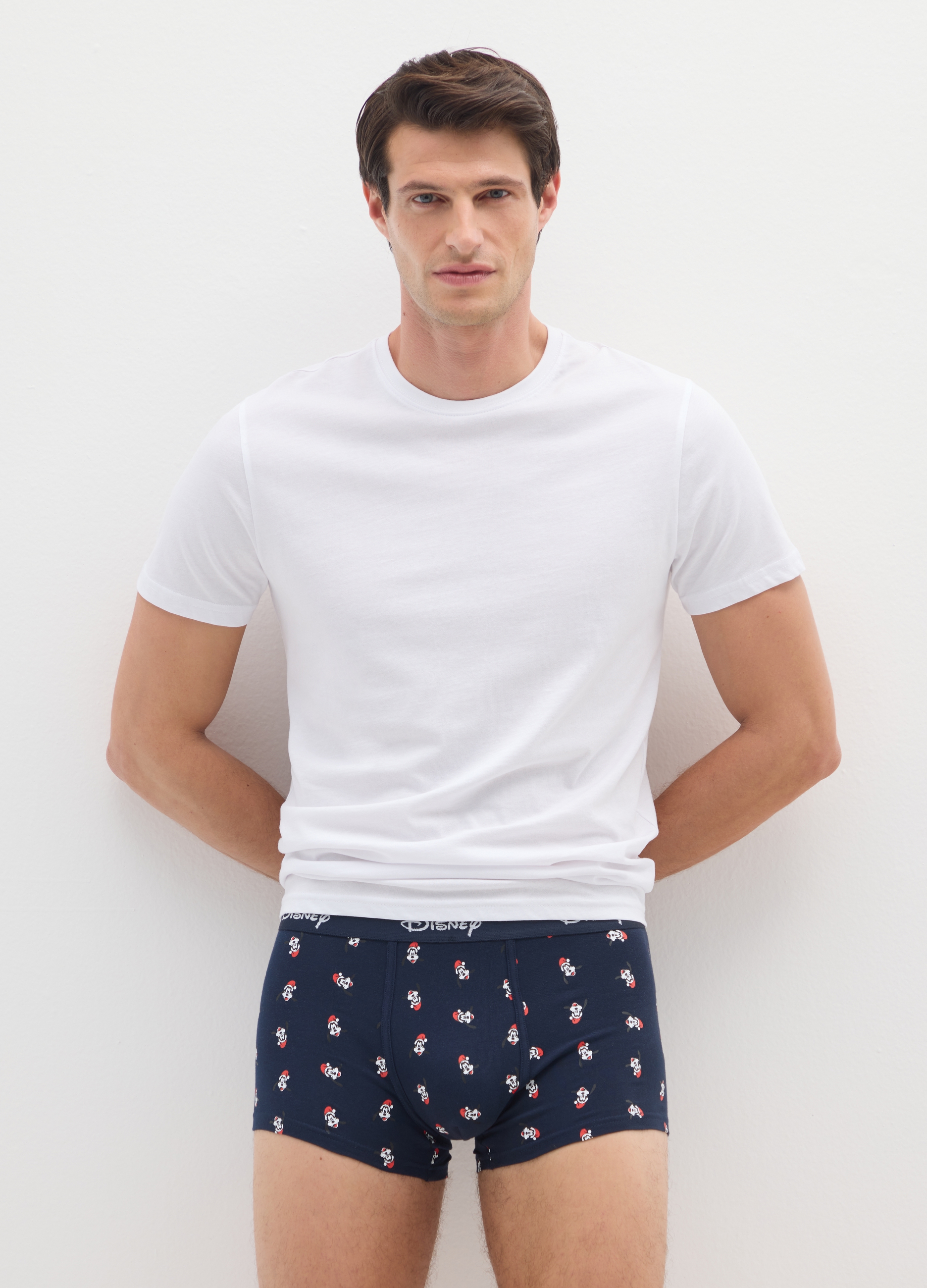 DISNEY, Boxer In Cotone Elasticizzato Blu Regular Fit Con Stampa, Uomo, Multicolor, Taglia: M