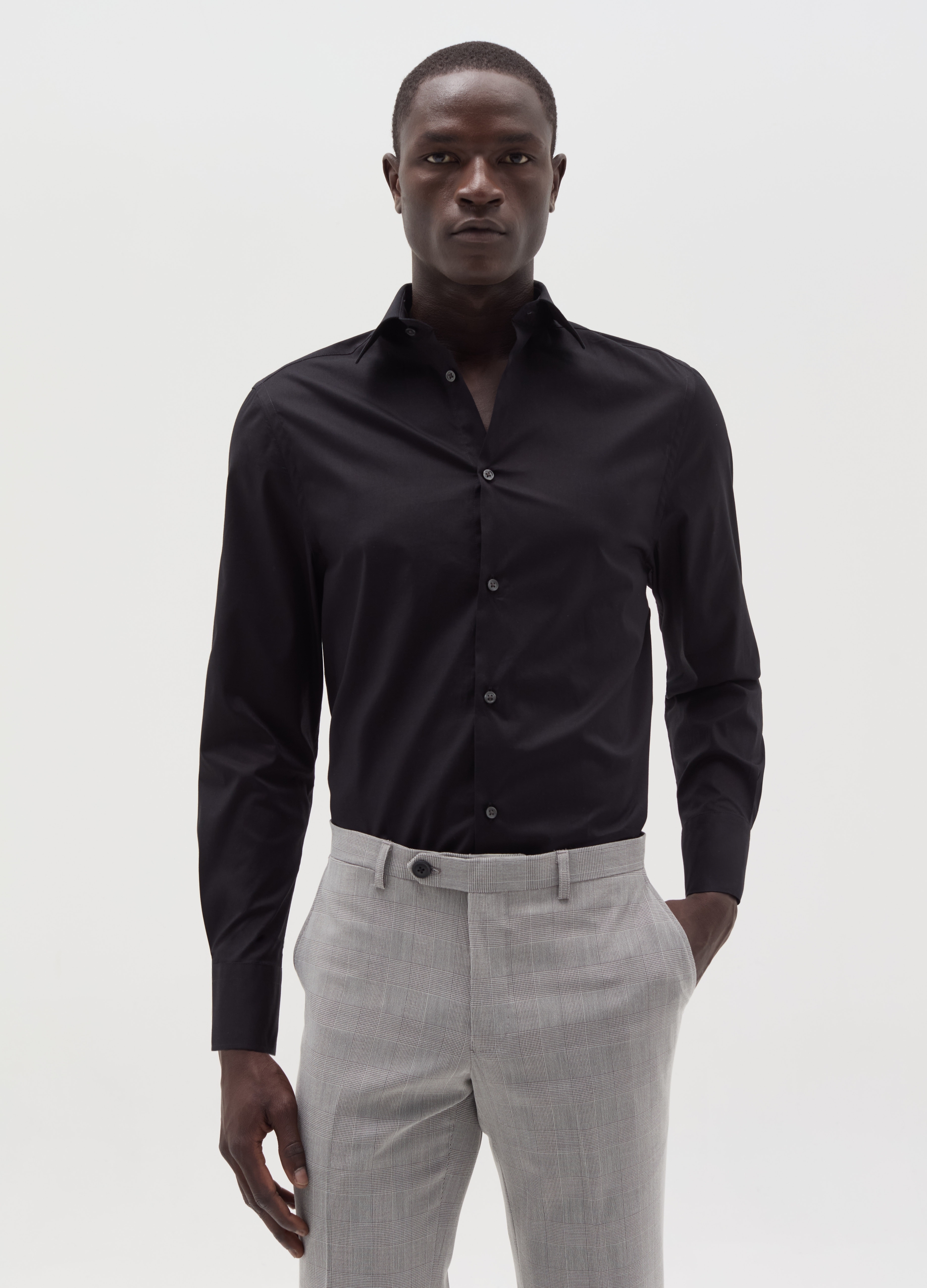 OVS, Camicia Regular Fit Tinta Unita, Uomo, Nero, Taglia: 40