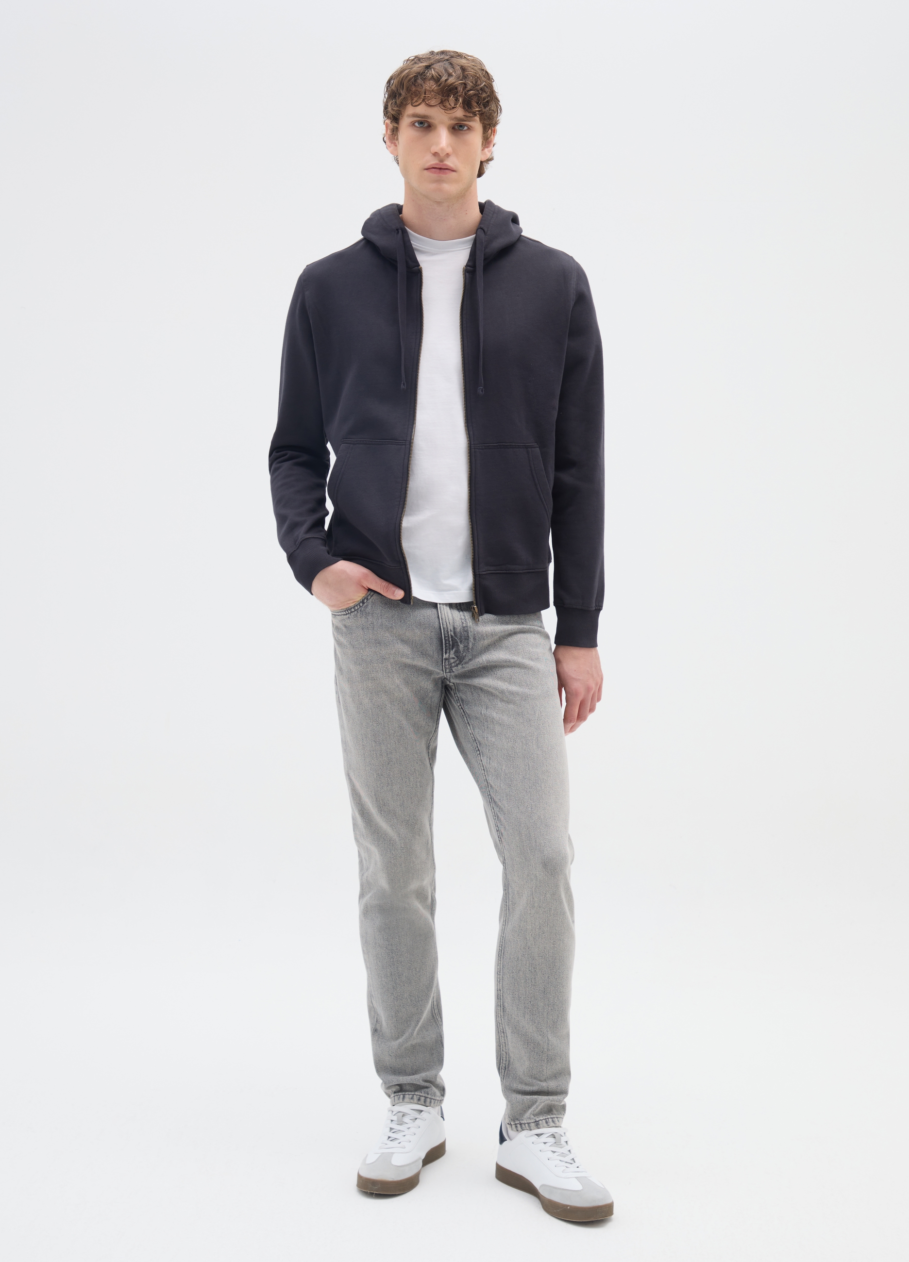 Jeans Ajustados Grises De Denim, Hombre, Gris claro, Talla: 54