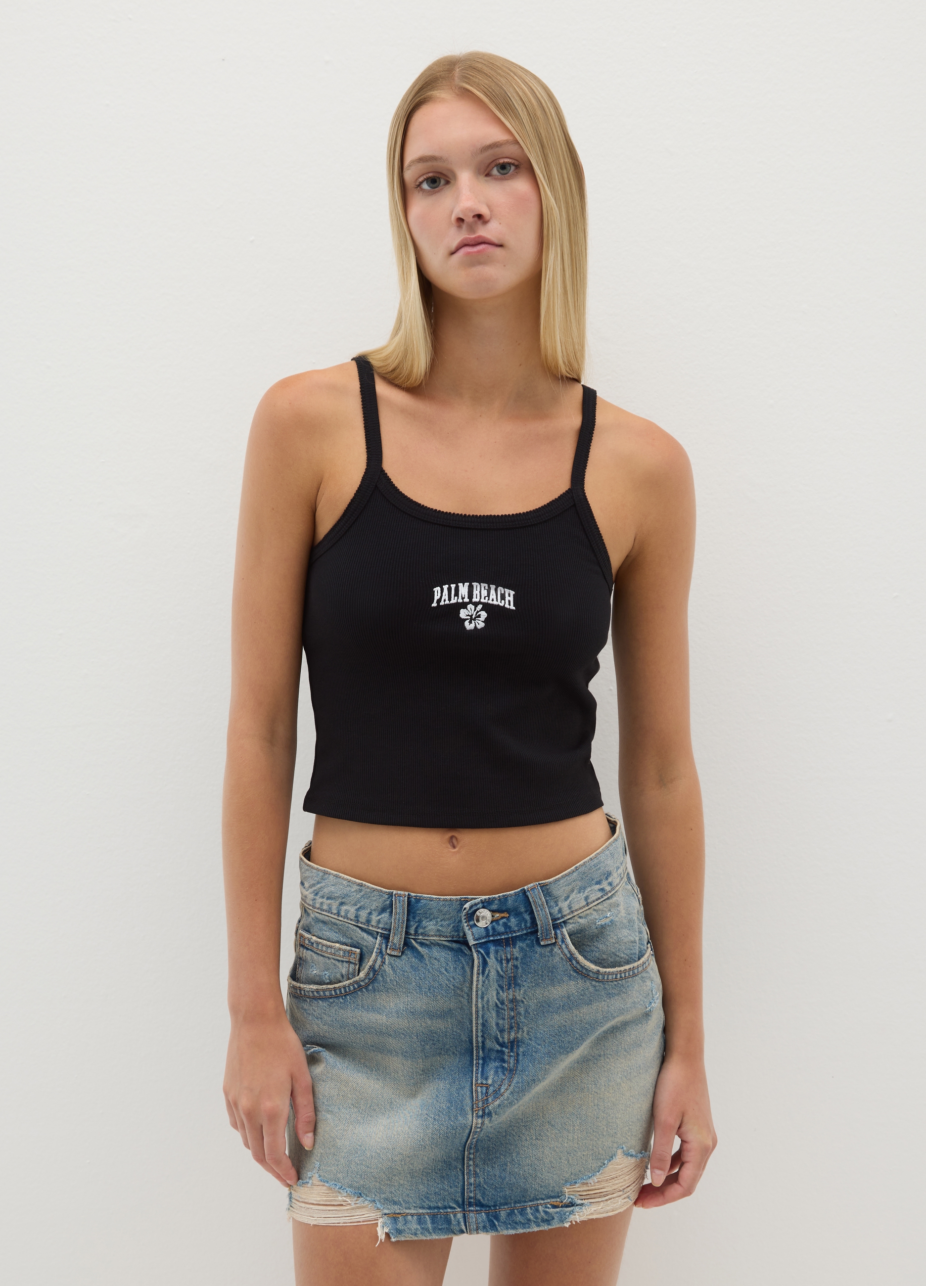 OVS, Top Da Donna In Cotone Nero Regular Fit, Nero, Taglia: M