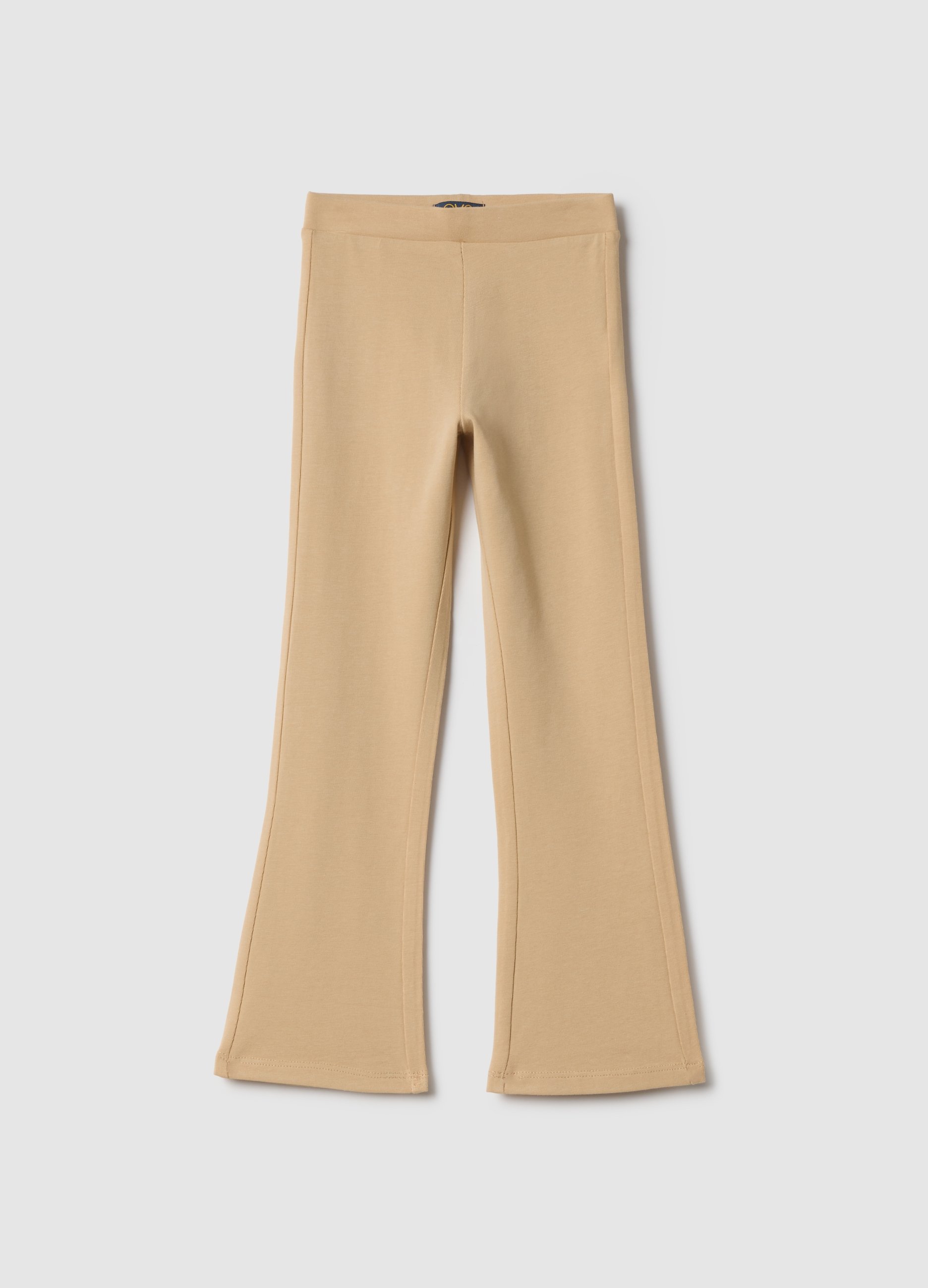 OVS KIDS, Leggings Beige De Algodón Elástico Para Niñas Con Ajuste De Campana, Niña, Beige Oscuro, Talla: 6-7