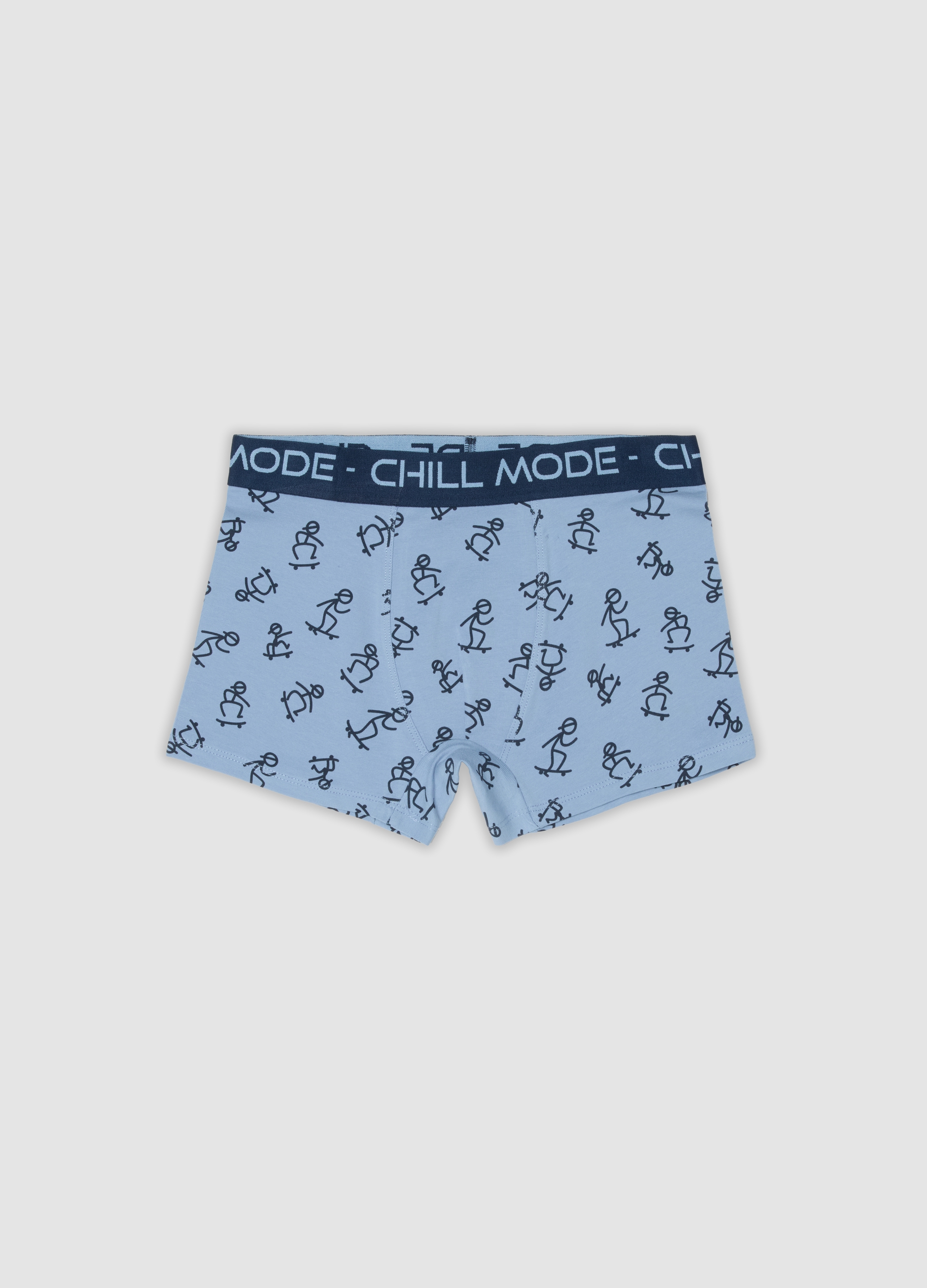 OVS KIDS, Boxer Midi Azzurro In Cotone Organico Con Stampa All Over Per Bambino E Ragazzo, Azzurro, Taglia: 10-11