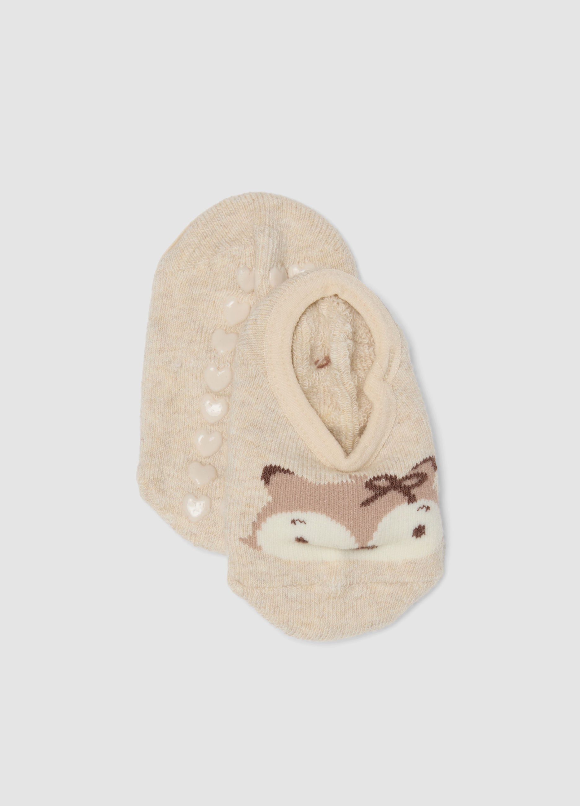 FAGOTTINO, Calze Antiscivolo Beige In Cotone Organico Elasticizzato Per Neonata, Bambina, Beige, Taglia: 12-18