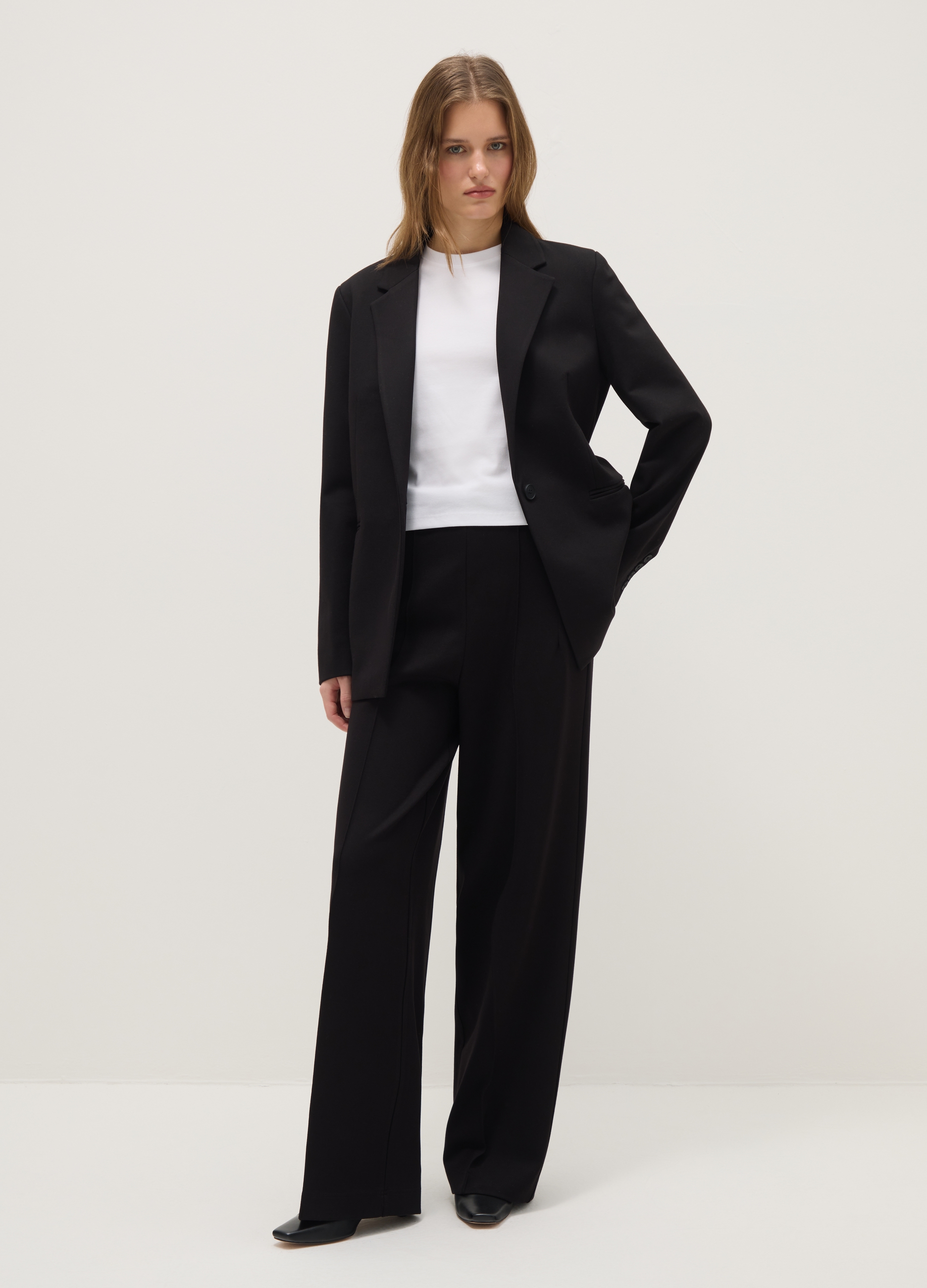 Leggings Negros De Estilo Acampanado, Mujer, Gunmetal, Talla: 42