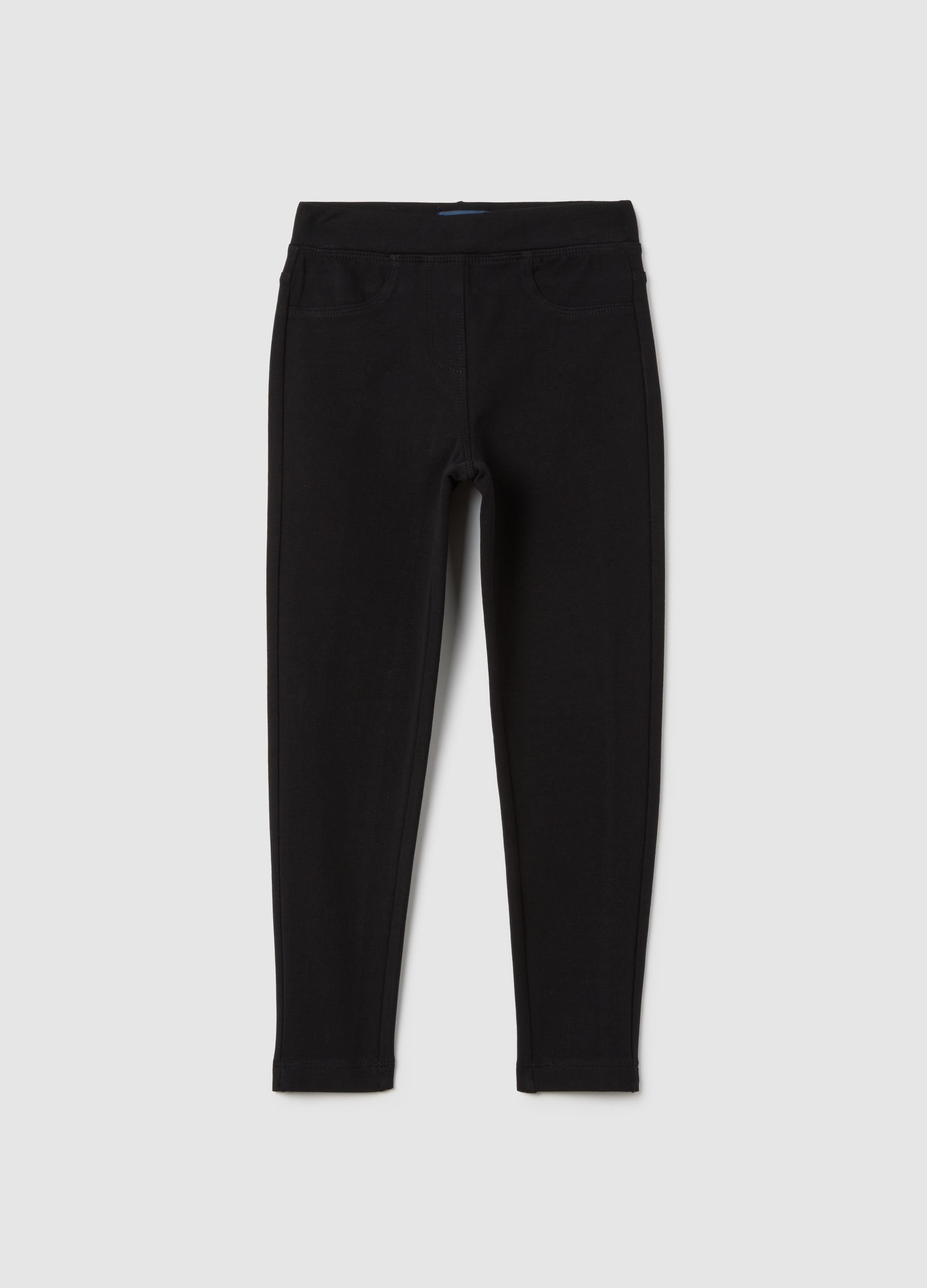 OVS, Mädchen-leggings Aus Schwarzem Stretch-baumwolle Im Slim Fit, Mädchen, Gunmetal, Größe: 3-4