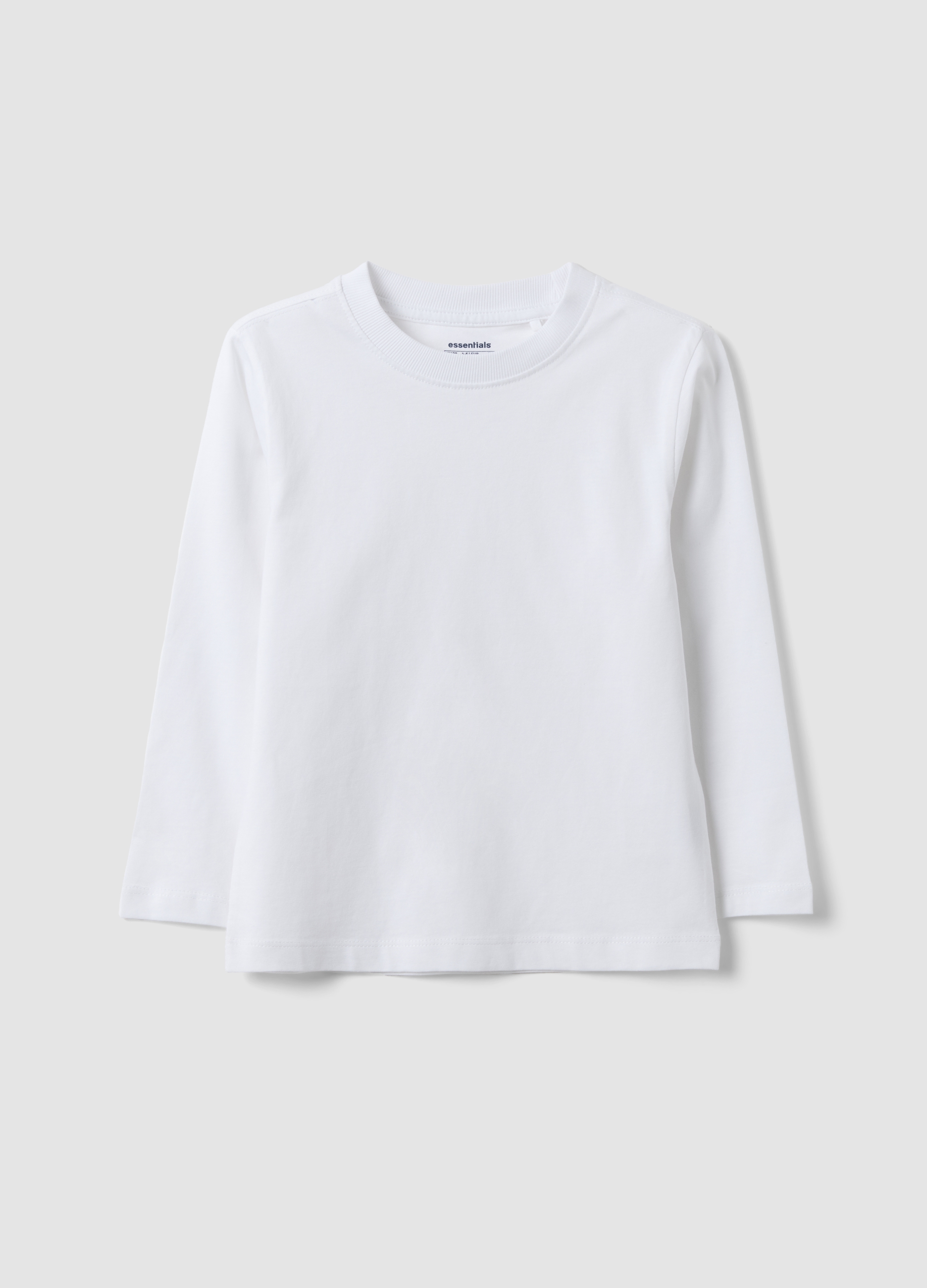 OVS KIDS, T-shirt Bianca In Puro Cotone Organico A Girocollo Per Bambino Regular Fit, Bianco, Taglia: 6-7