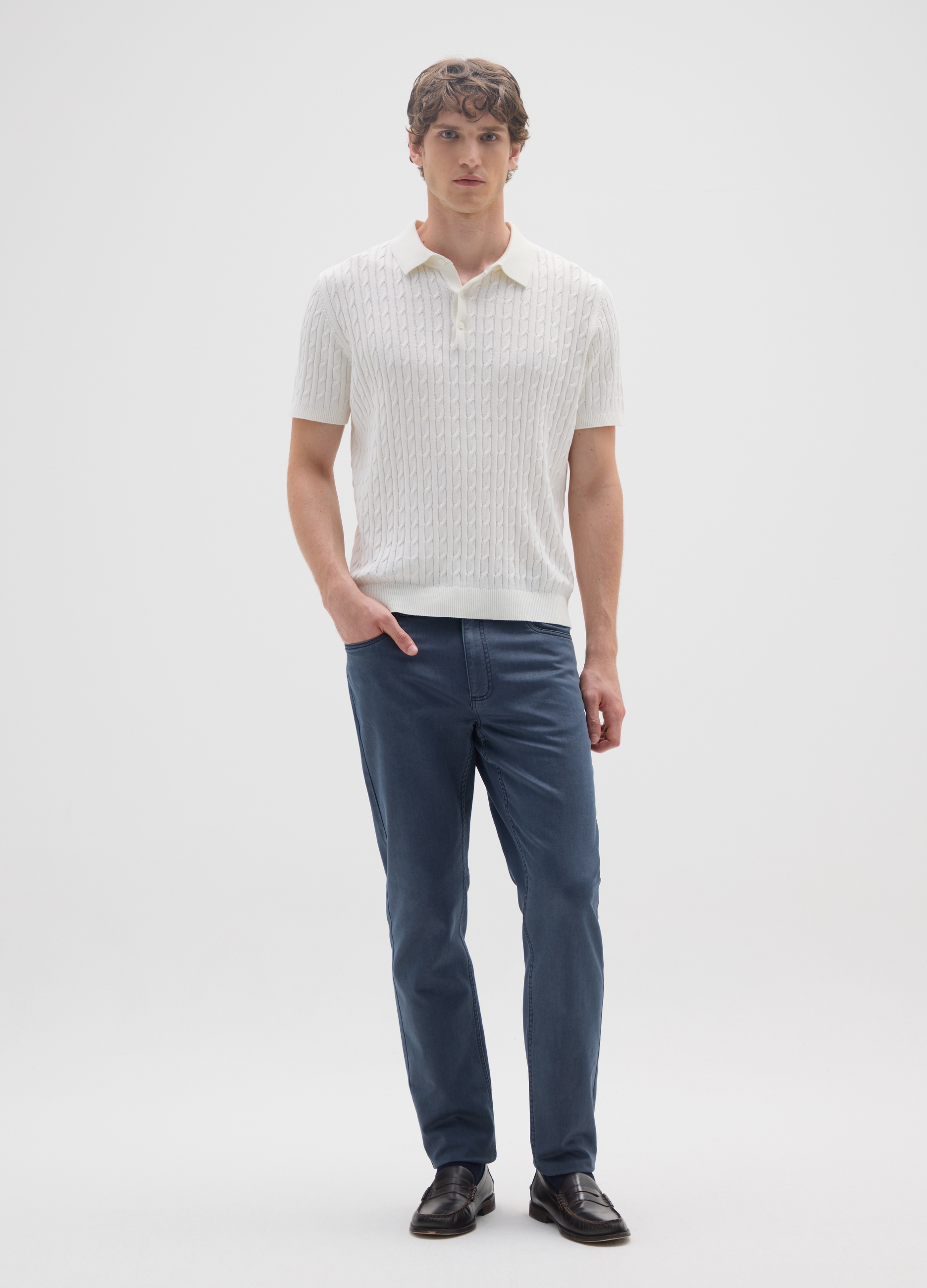 OVS, Pantalones Azul Slim Fit De Algodón Elástico, Hombre, Azul oscuro, Talla: 56
