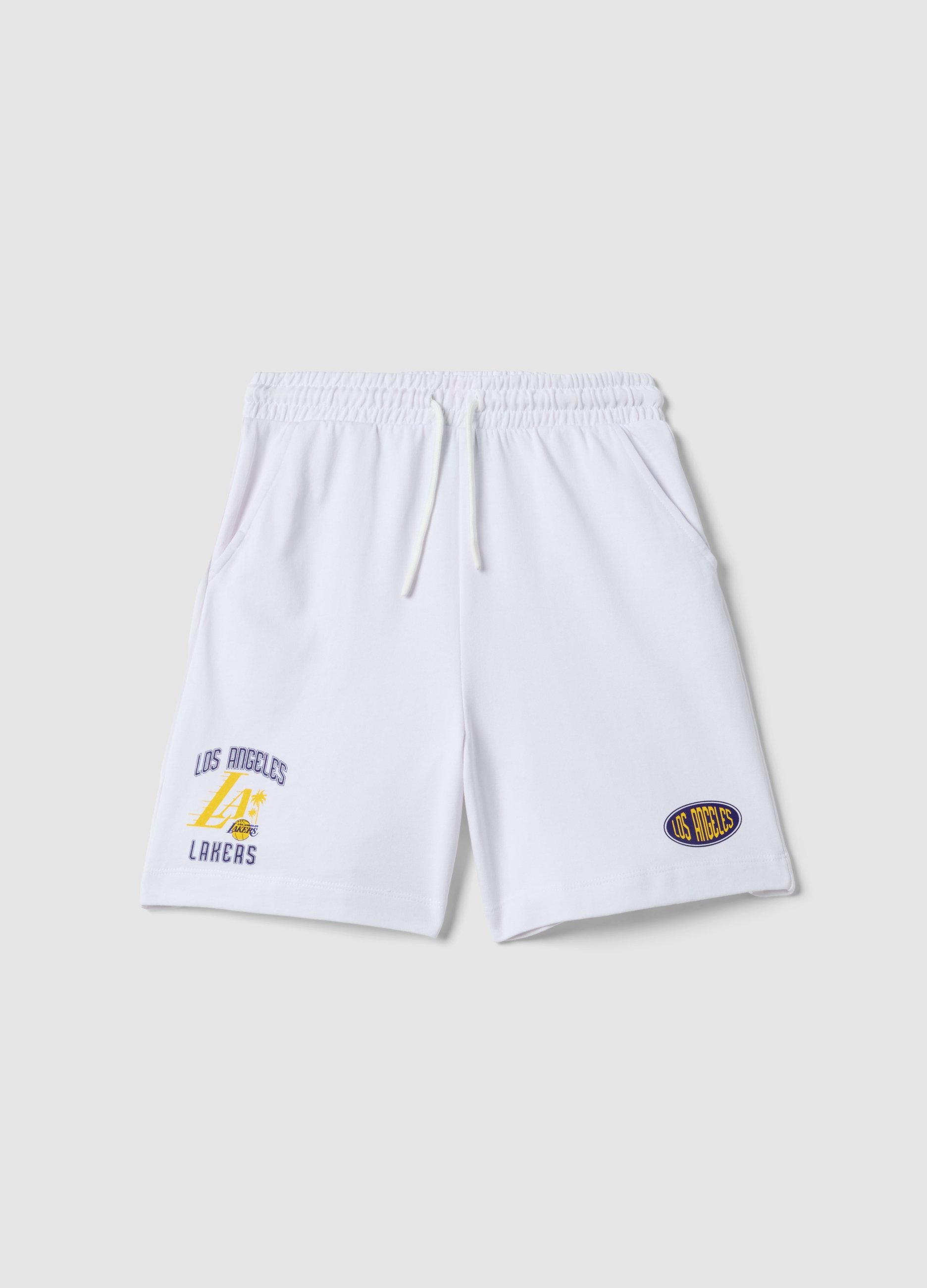 NBA, Pantalón Corto Blanco De Algodón Puro Con Cintura Elástica, Niña, Azul Claro, Talla: 11-12