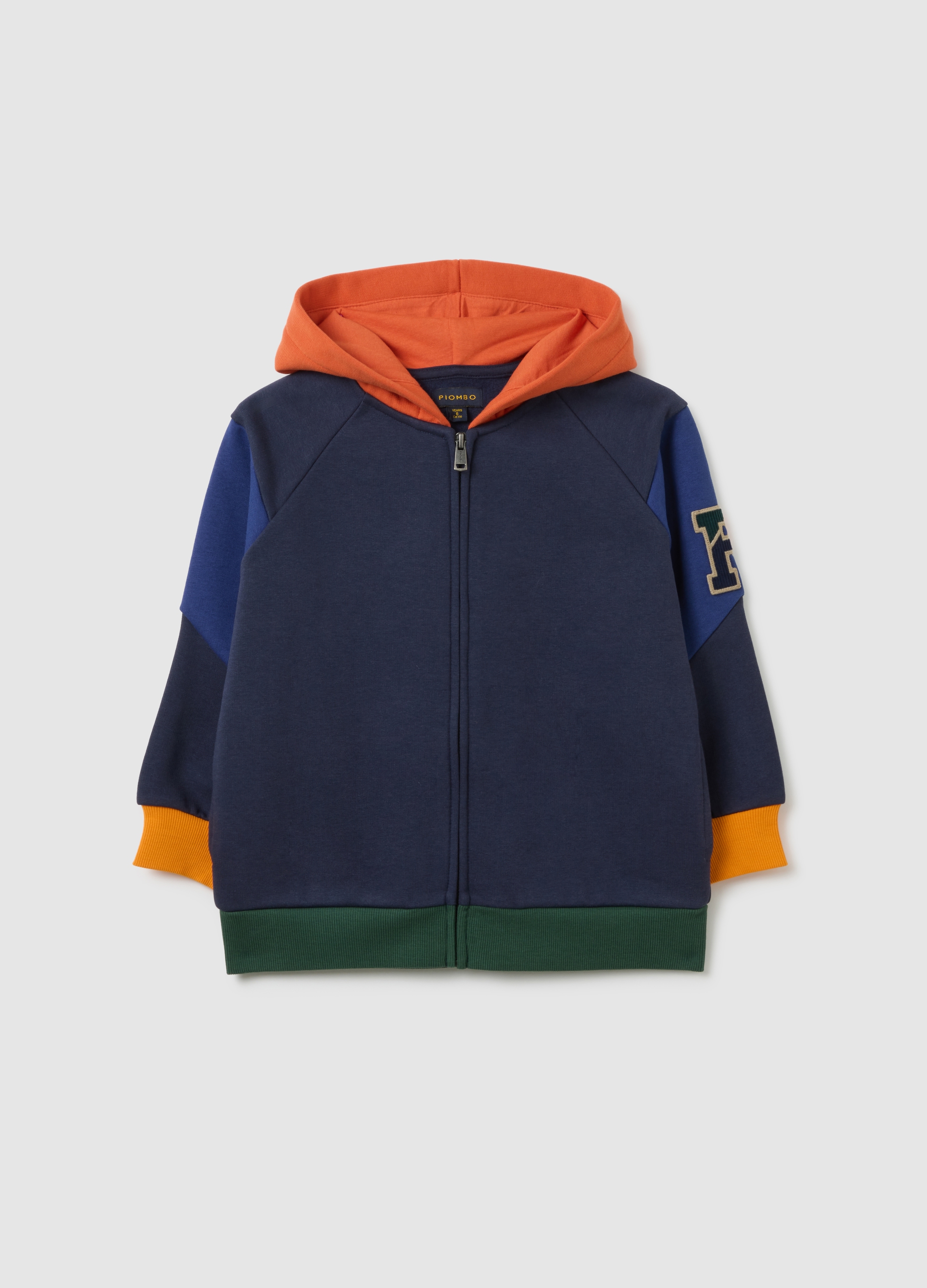 Sudadera Infantil Multicolor, Mezcla De Algodón Con Ajuste Amplio, Niño, Azul/naranja, Talla: 8