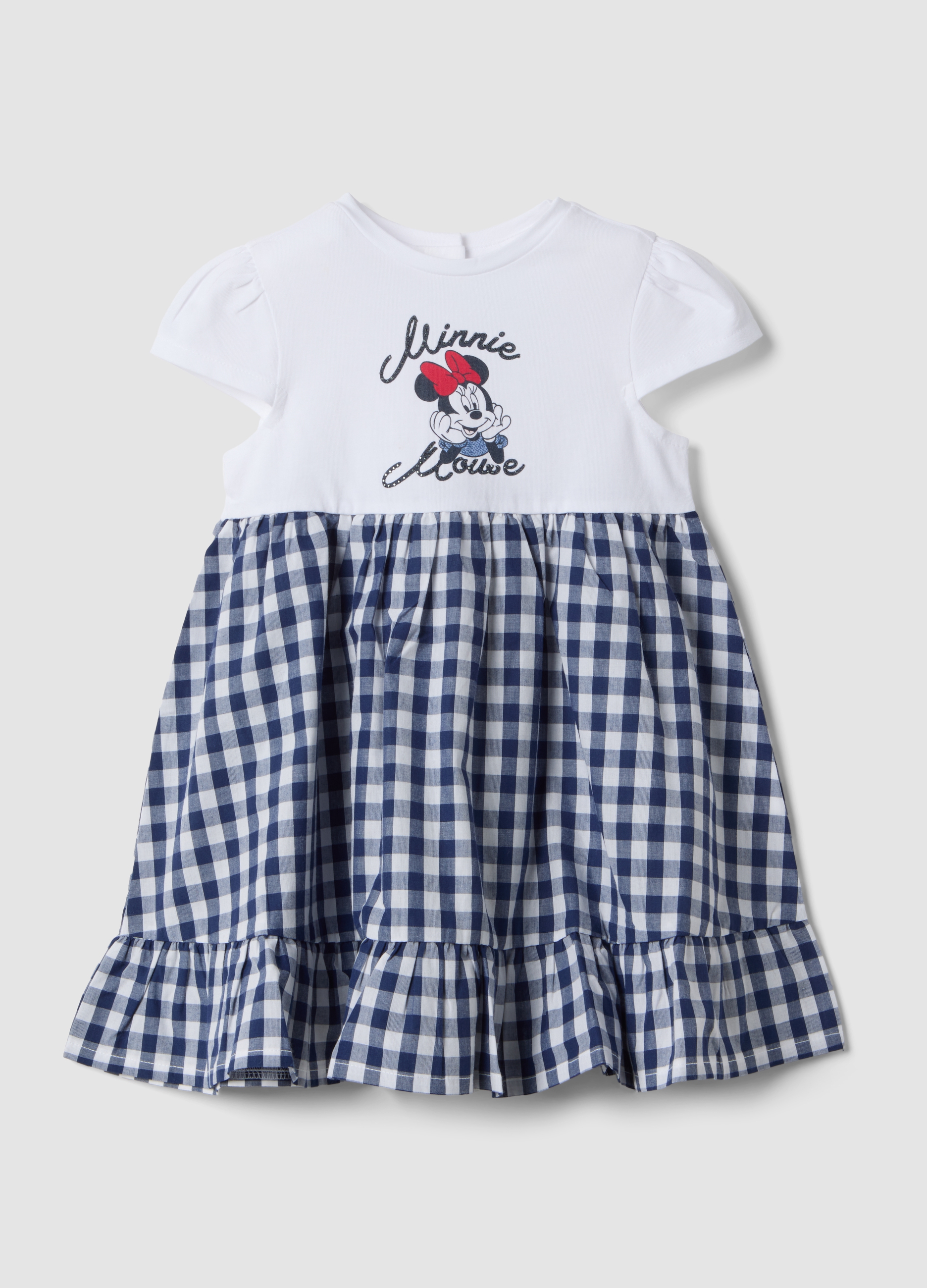 FAGOTTINO, Vestido Ancho De Algodón Elástico Multicolor Para Niñas Con Minnie, Niña, Blanco/azul, Talla: 12-18