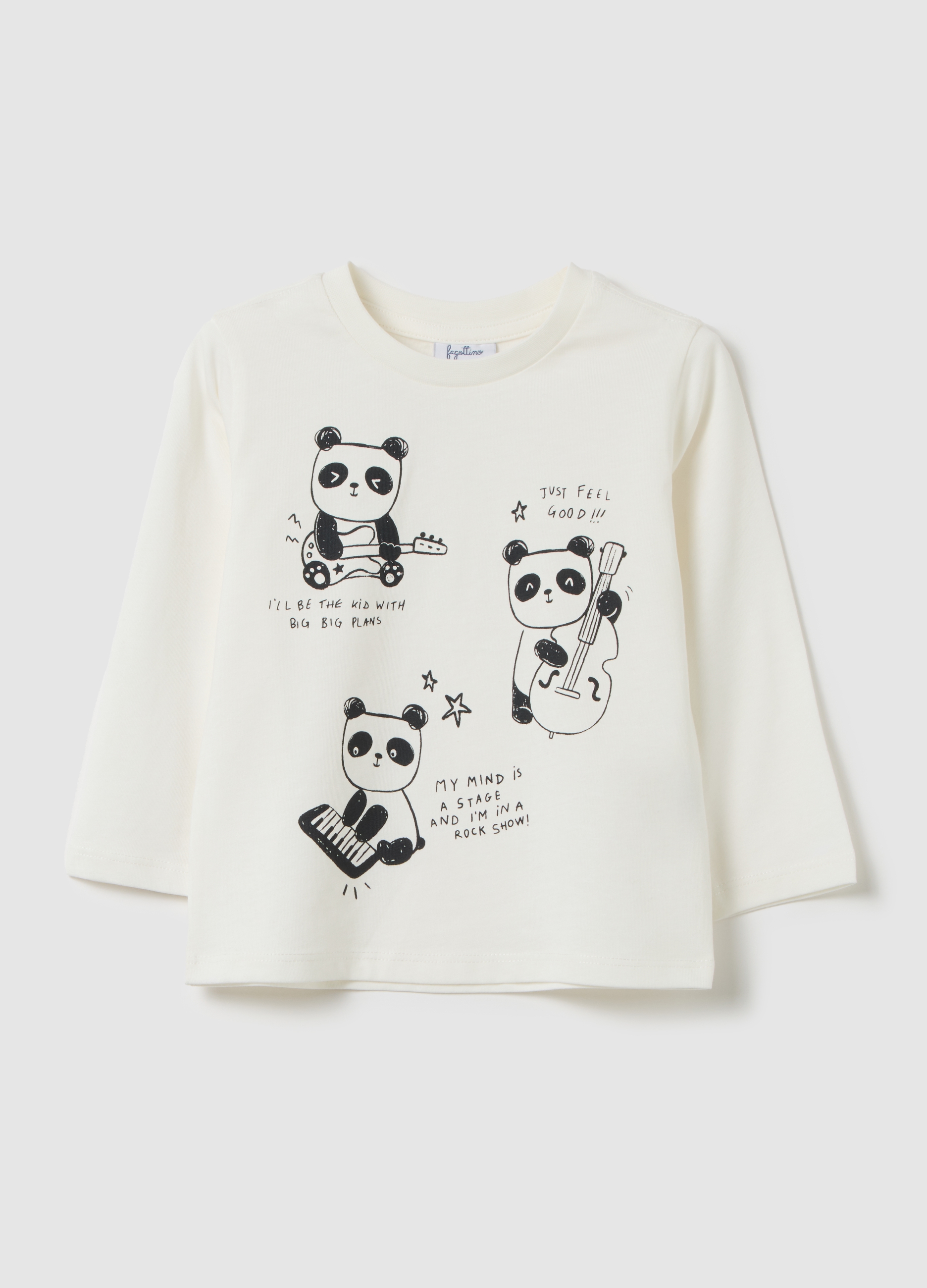 FAGOTTINO, Camiseta Infantil Blanca De Algodón Puro Ajuste Regular, Niño, Blanco óptico, Talla: 12-18