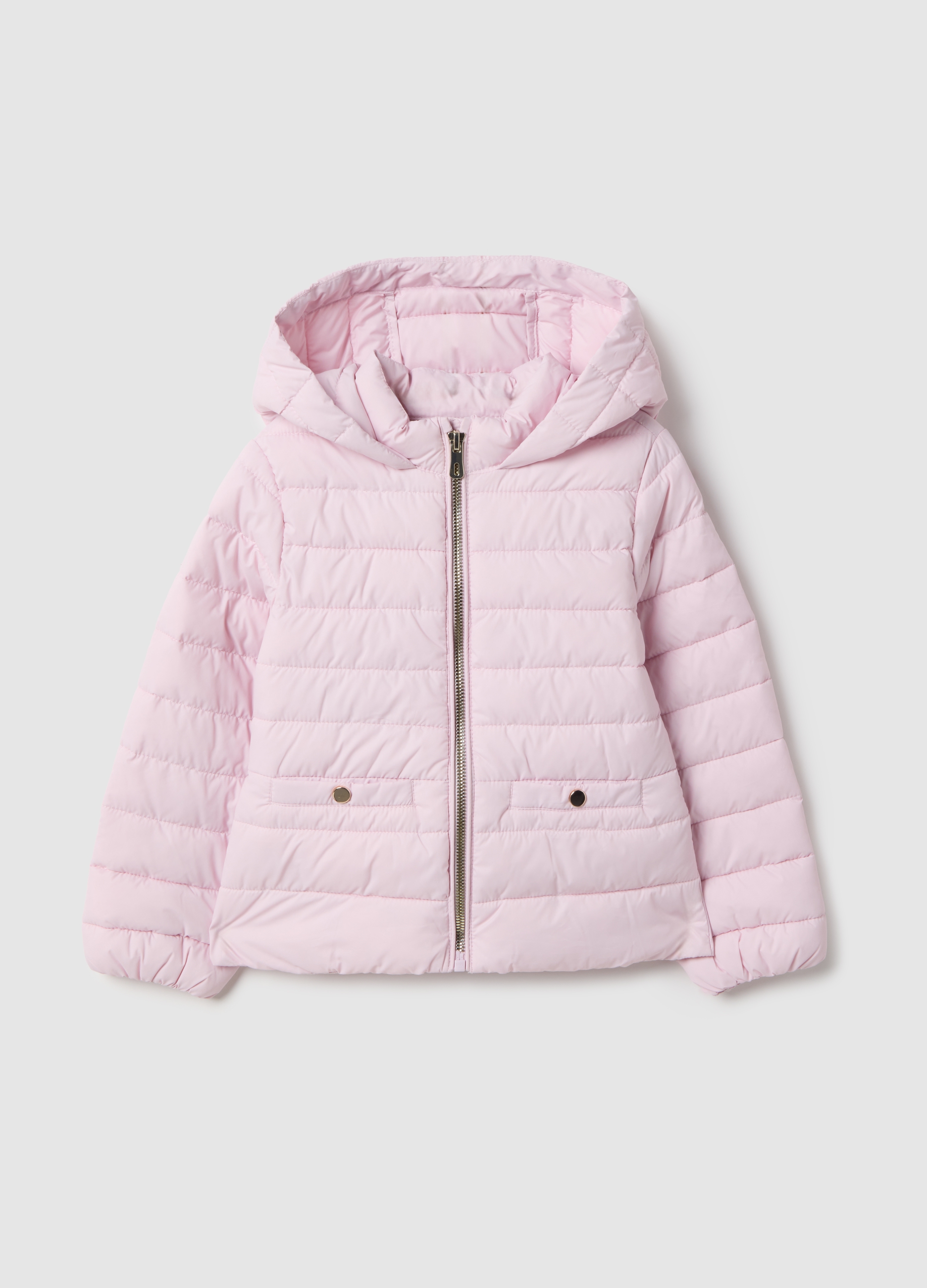 OVS KIDS, Chaqueta Rosa Acolchada Para Niña Ajuste Regular Con Capucha, Niña, Rosa Claro, Talla: 5-6