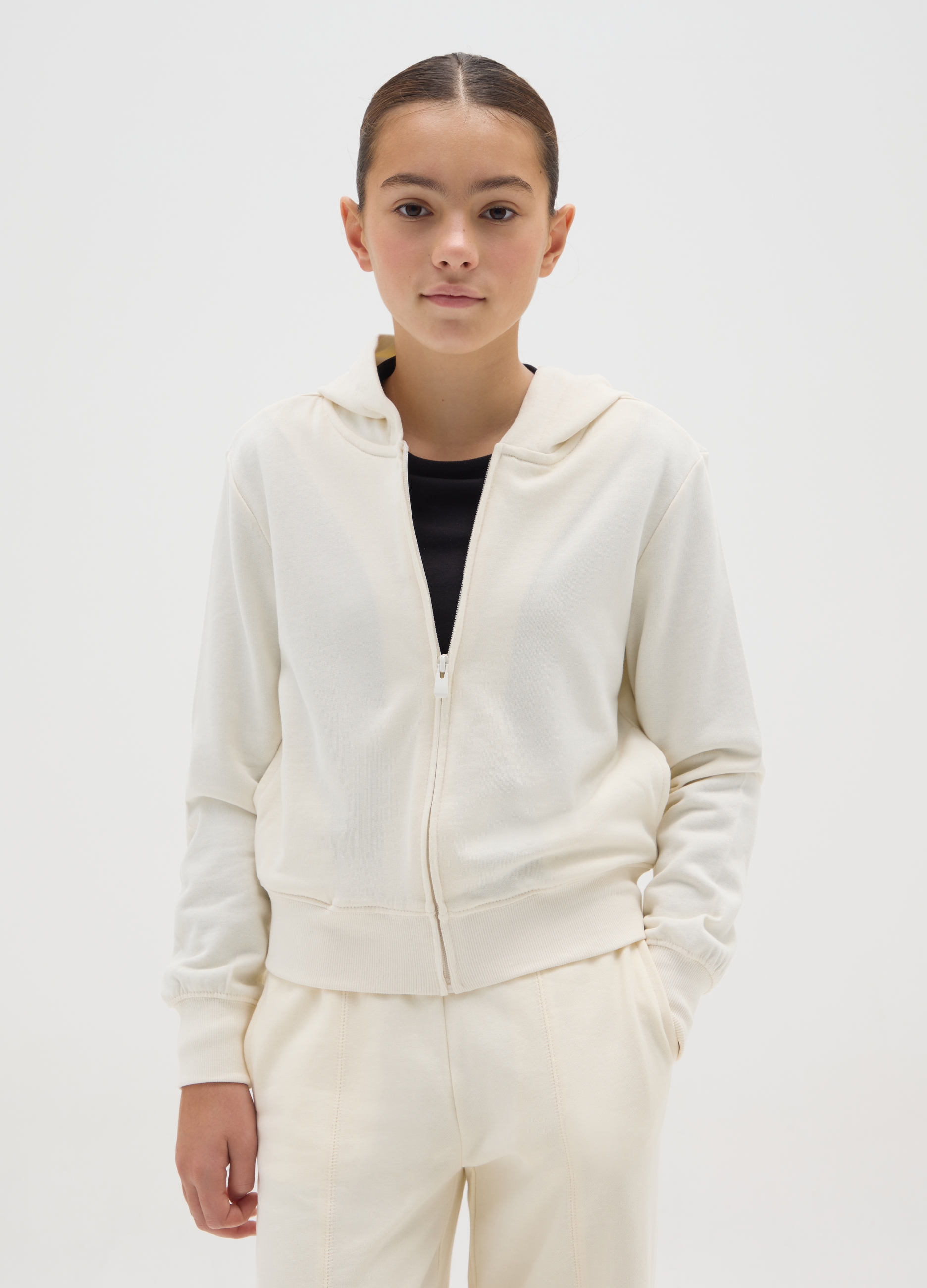 OVS KIDS, Felpa Da Ragazze In Puro Cotone Nera Regular Fit, Bambina, Nero, Taglia: 11-12