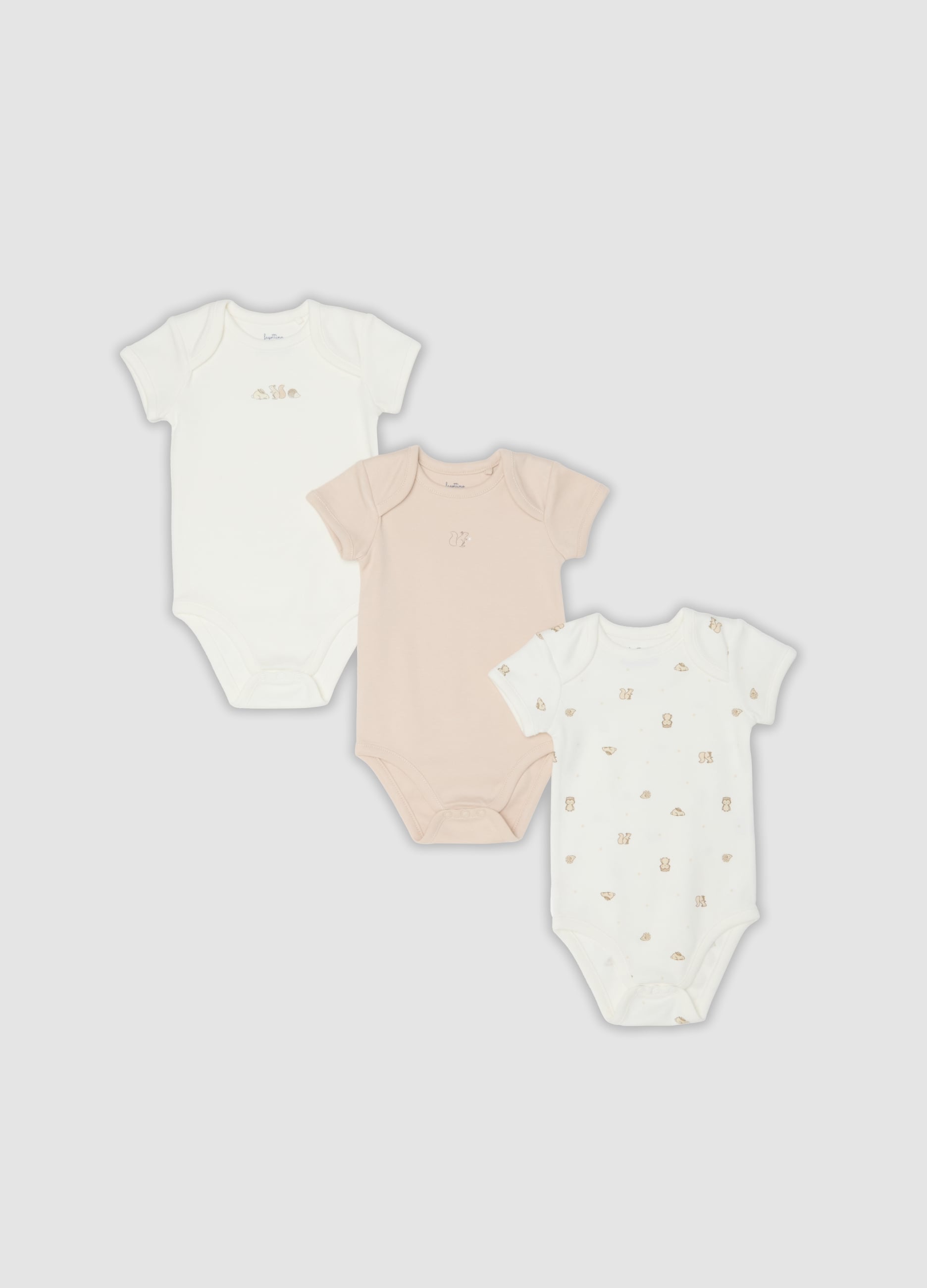 FAGOTTINO, Tripack Di Body Multicolor In Puro Cotone Organico Con Stampe Per Neonati, Unisex, Multicolor, Taglia: 1-3