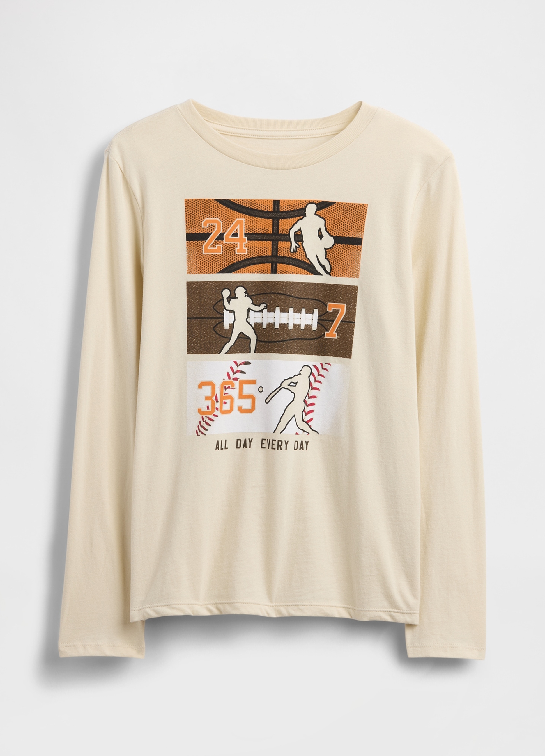 GAP KIDS, Maglia A Maniche Lunghe In Cotone, Bambino, Bianco, Taglia: S/114-130