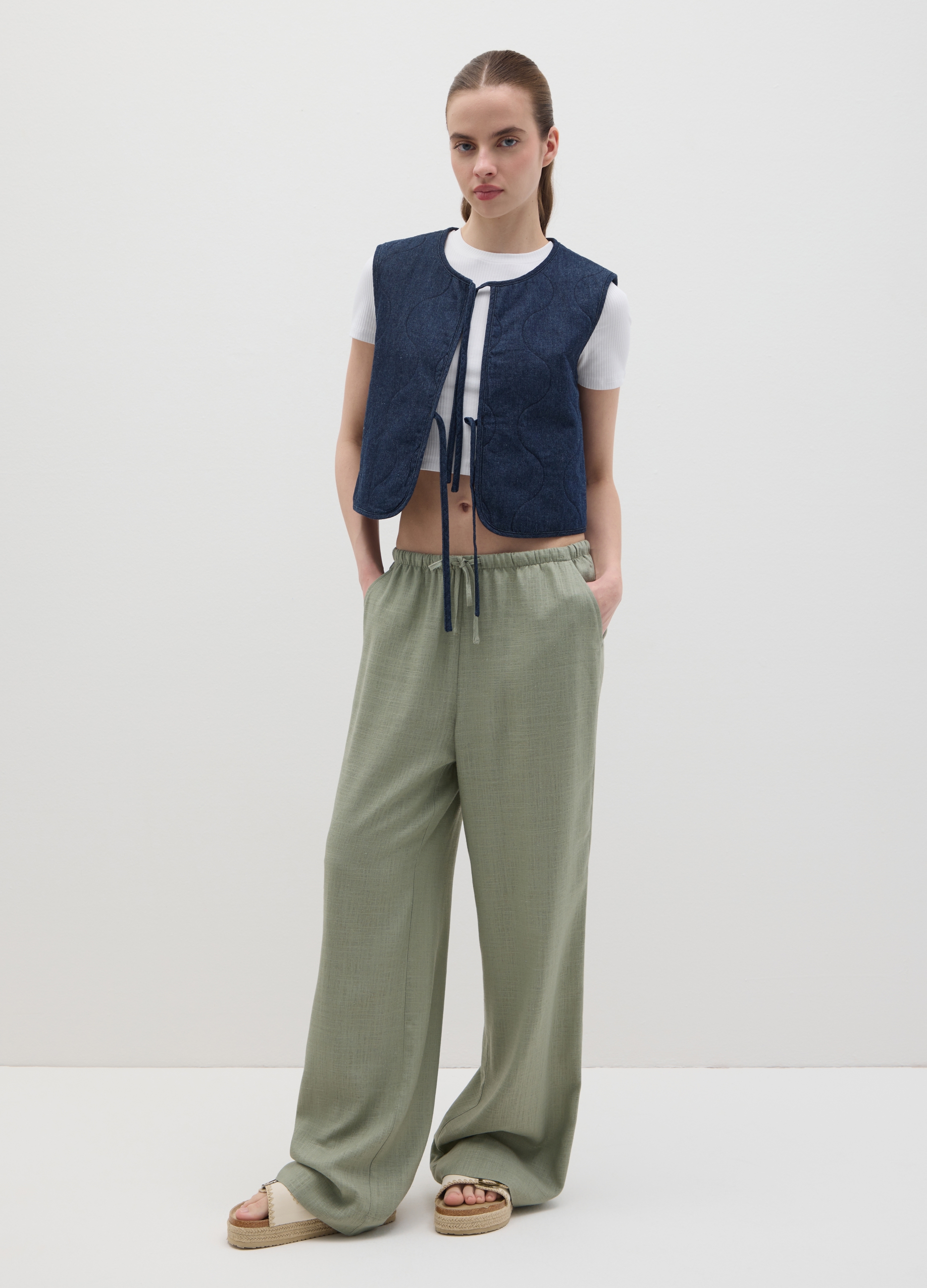 OVS, Pantaloni Da Donna Verdi Regular Fit, Verde, Taglia: XS