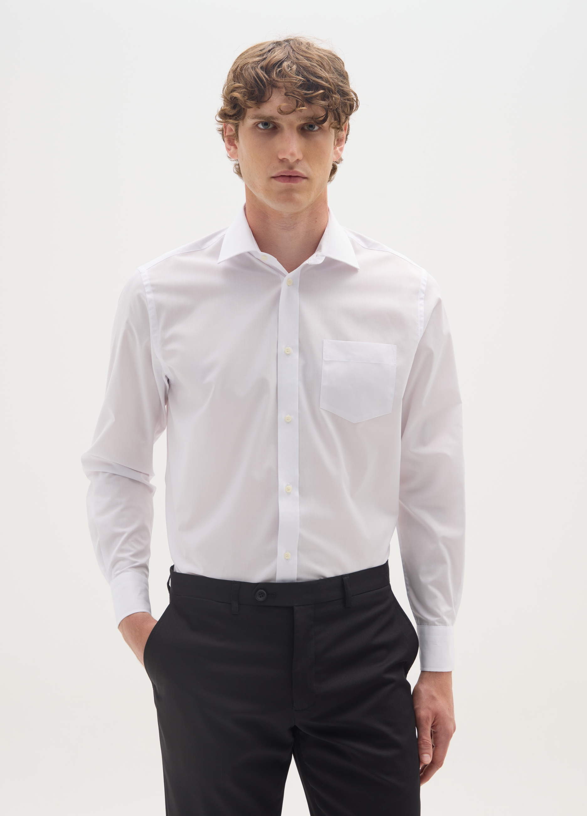 OVS, Camicia Bianca Regular Fit Easy Iron, Uomo, Bianco, Taglia: 43