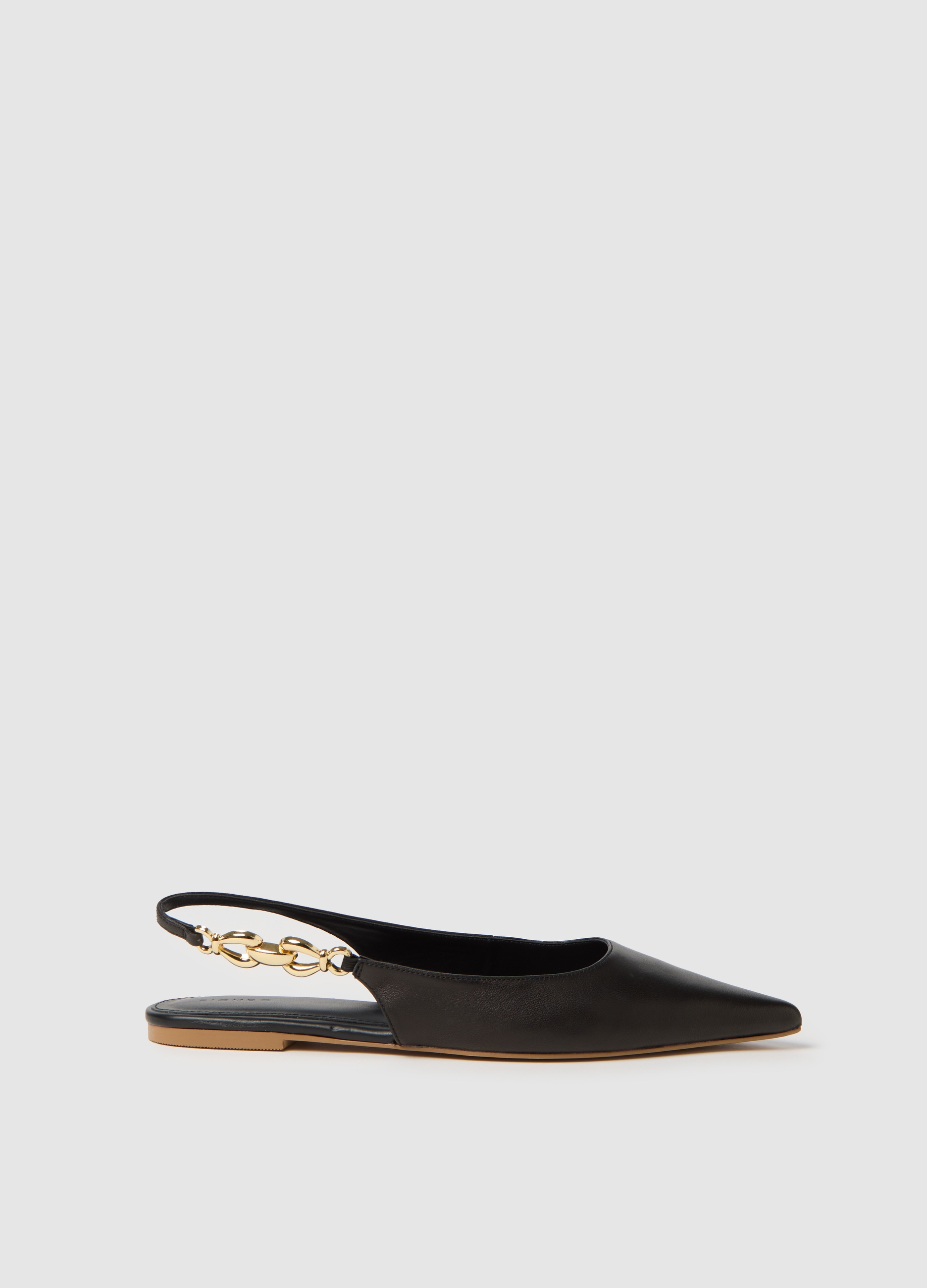 PIOMBO, Slingback In Nappa Con Dettaglio, Donna, Nero, Taglia: 37