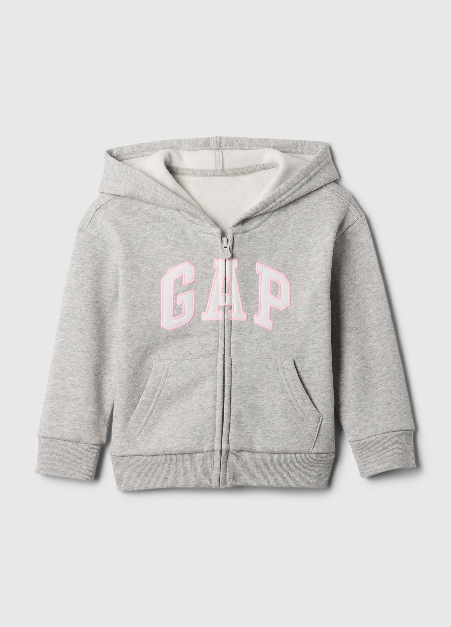GAP KIDS, Felpa Grigio Chiaro Con Cappuccio In Misto Cotone Con Logo Gap, Bambina, Grigio, Taglia: 12-18M/74-79