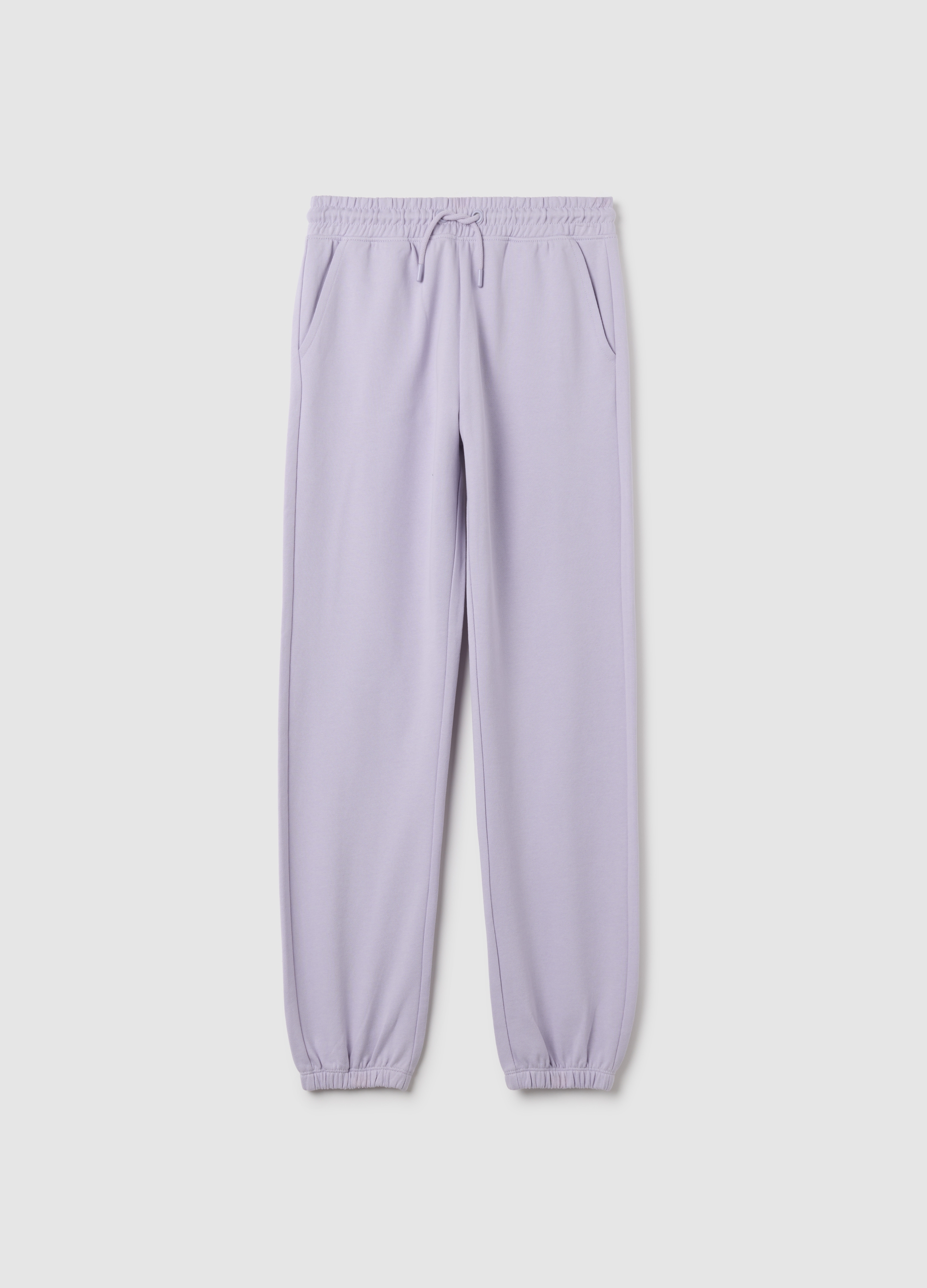 Pantalones De Niña En Algodón Puro Violeta Ajustado Regular, Niña, Malva, Talla: 14-15