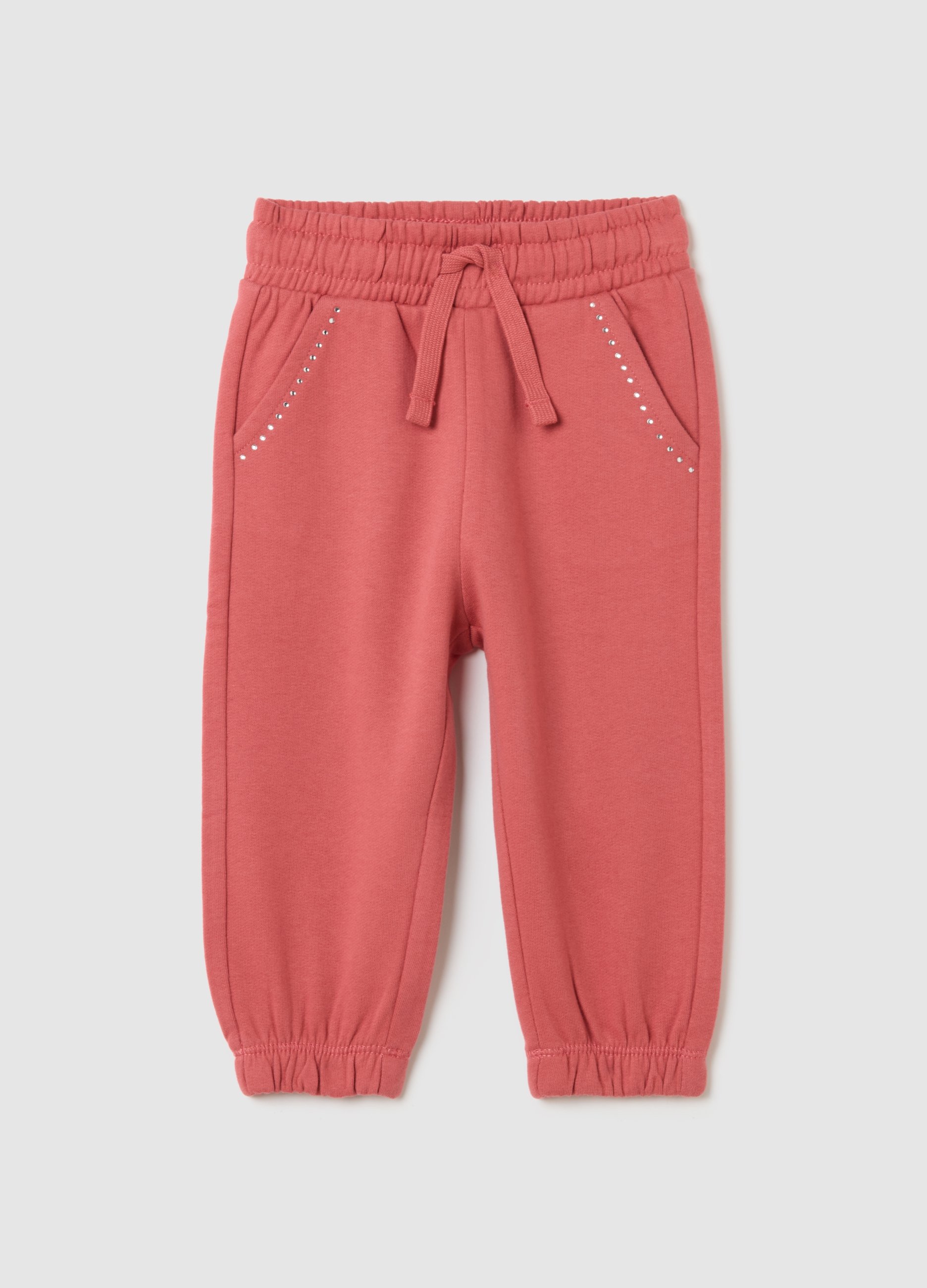 Jogger De Niña En Algodón Puro Rosa Ajuste Regular, Niña, Rosa Claro, Talla: 30-36