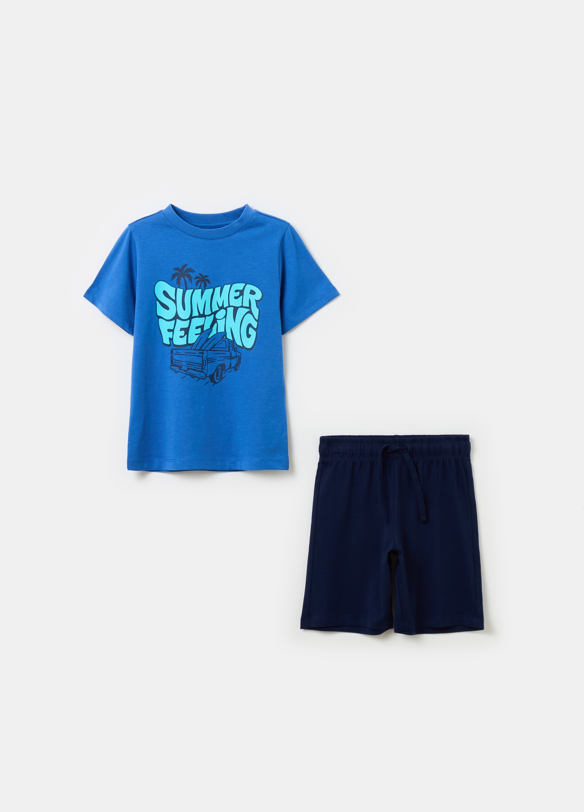 OVS, Jogging Set Con Stampa Surf, Bambino, Blu, Taglia: 6-7