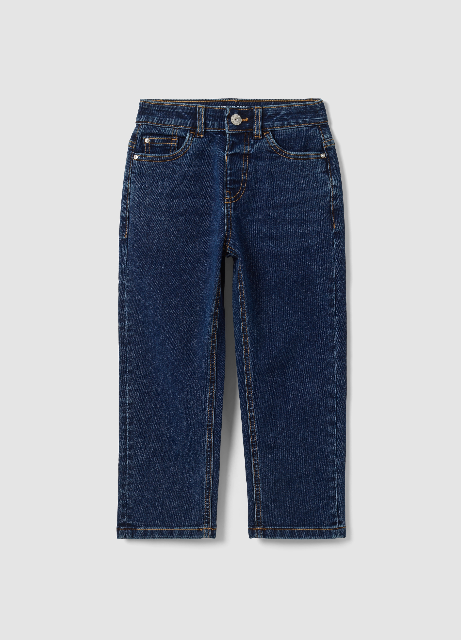 REPUBLIC OF DENIM, Jeans Blu Scuro In Cotone Elasticizzato Straight Fit Per Bambino, Blu, Taglia: 5-6