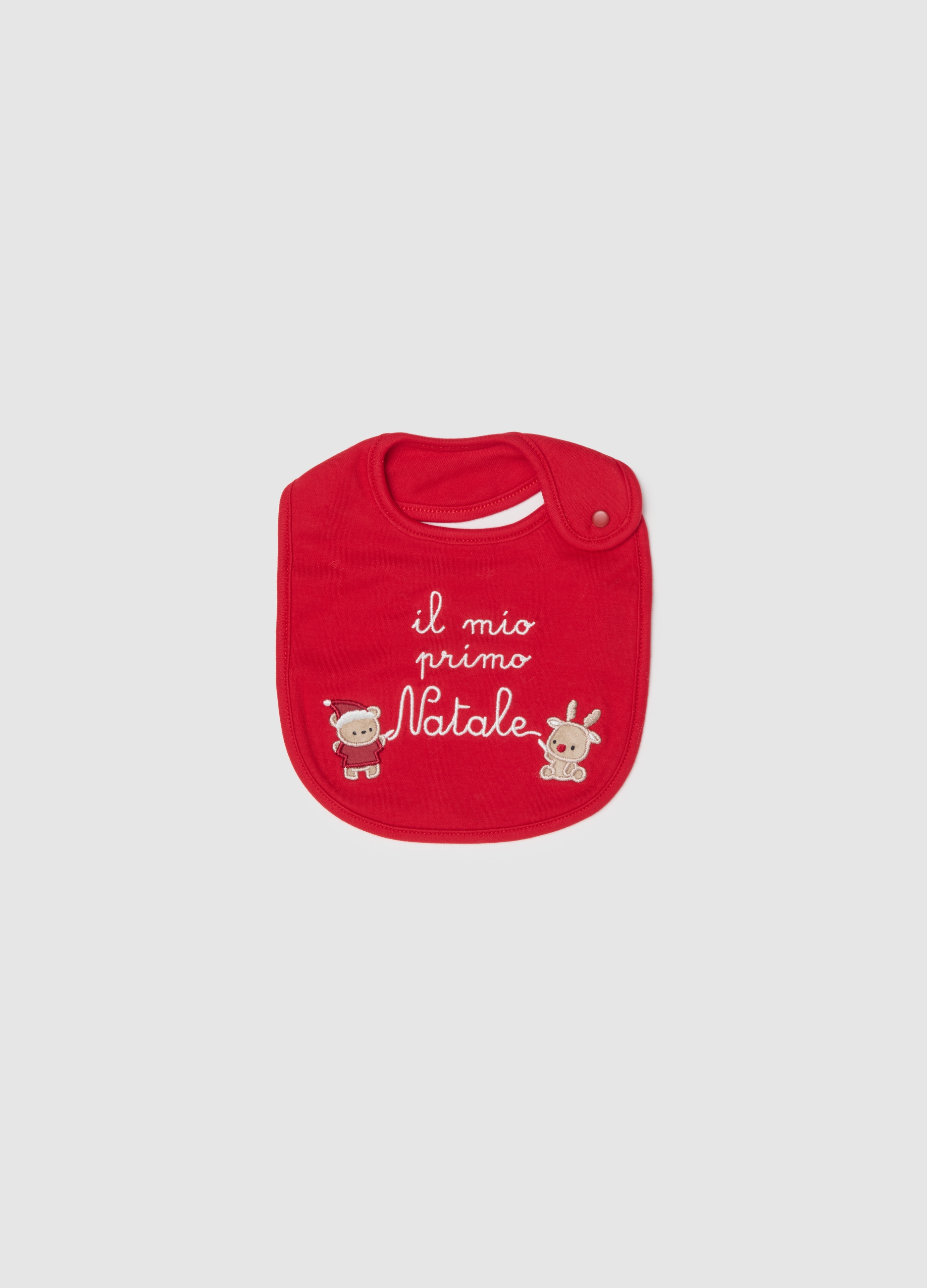 FAGOTTINO, Bavetta Natalizia Da Neonato In Puro Cotone Rossa, Unisex, Rosso, Taglia: T.U.