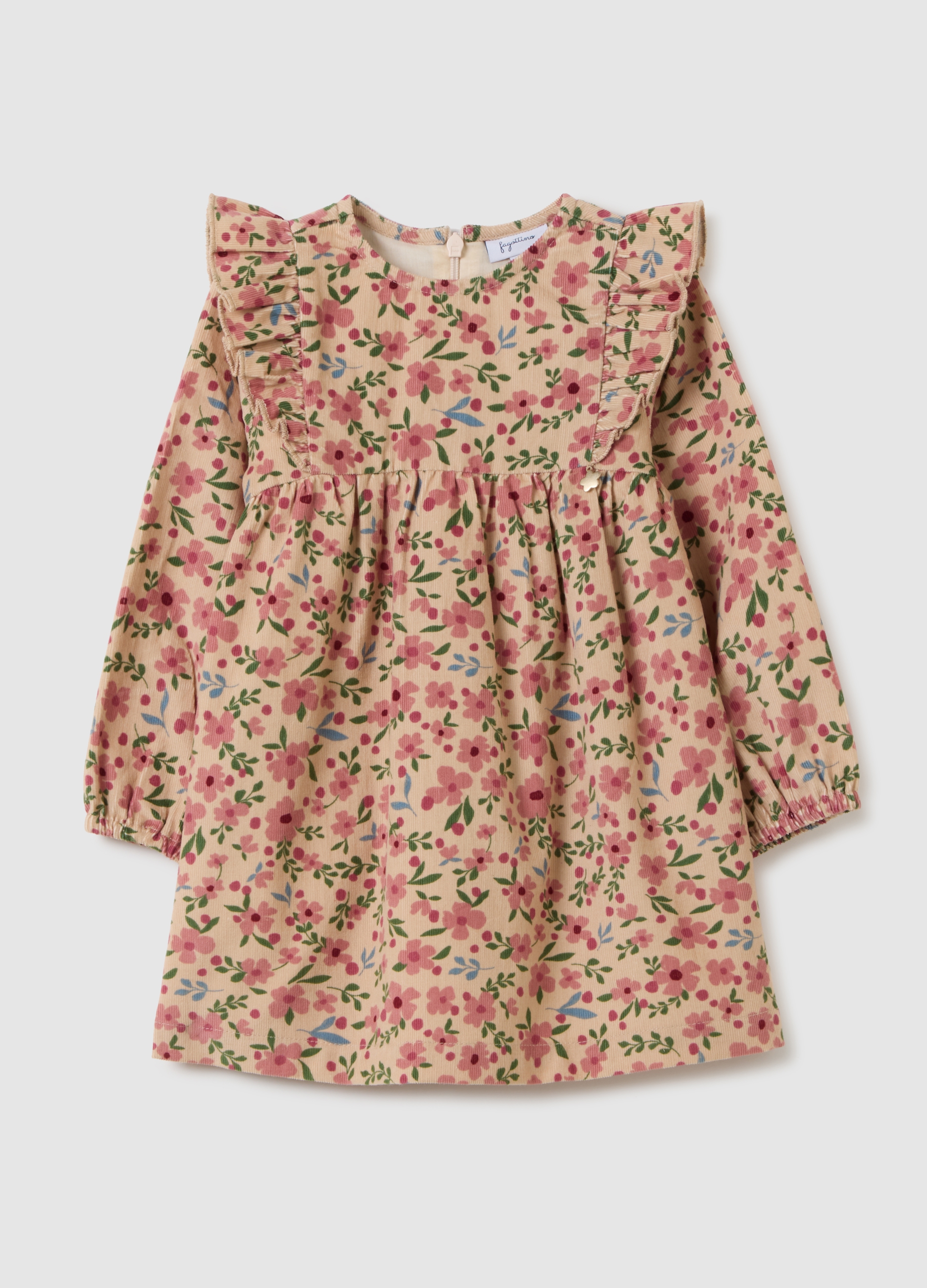 FAGOTTINO, Abito Da Bimba In Puro Cotone Multicolor Regular Fit, Niña, Beige/Rosa, Talla: 12-18