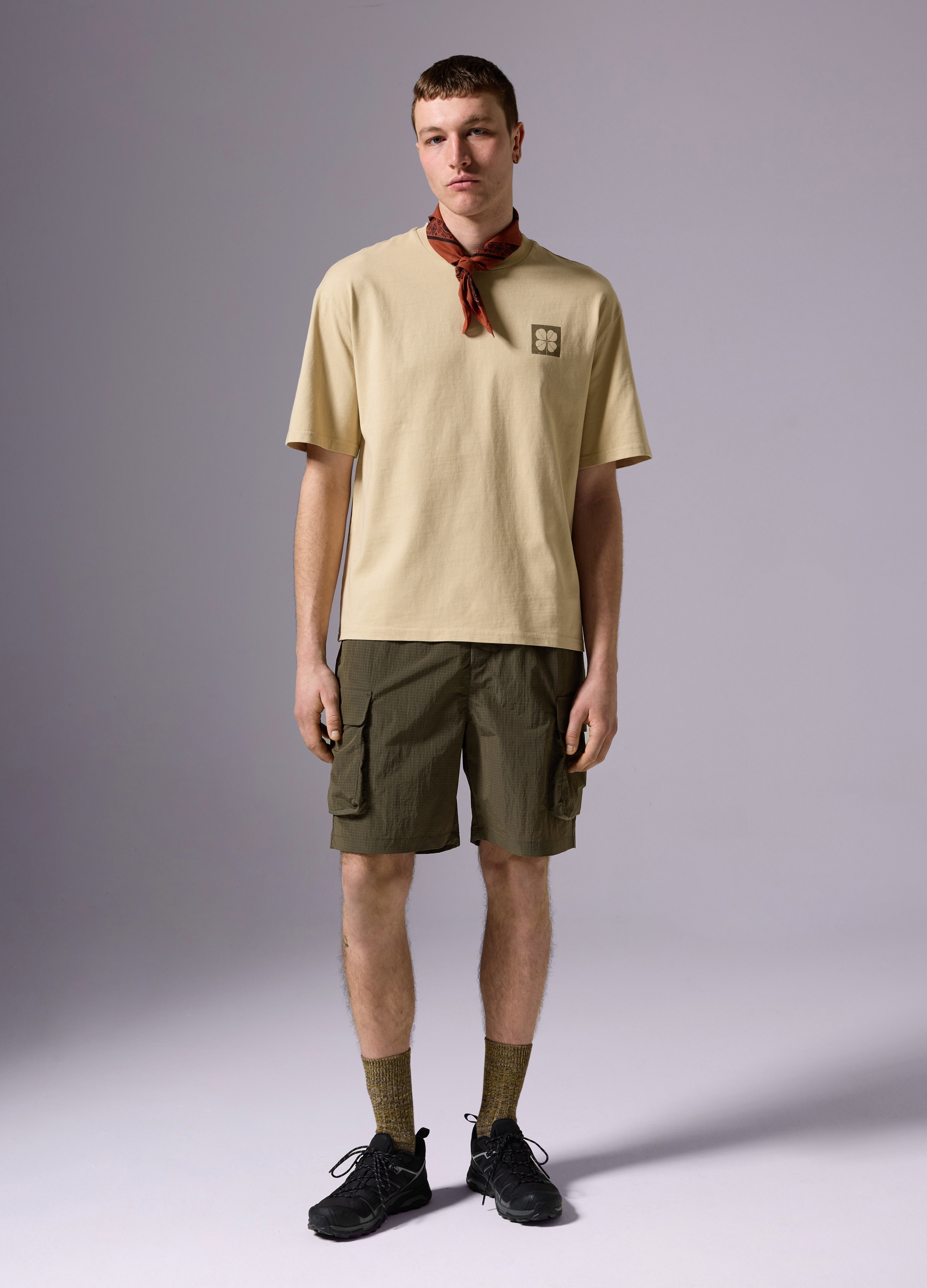 0000, T-shirt In Cotone Con Stampa Altavia With Deborah Compagnoni, Uomo, Beige, Taglia: S