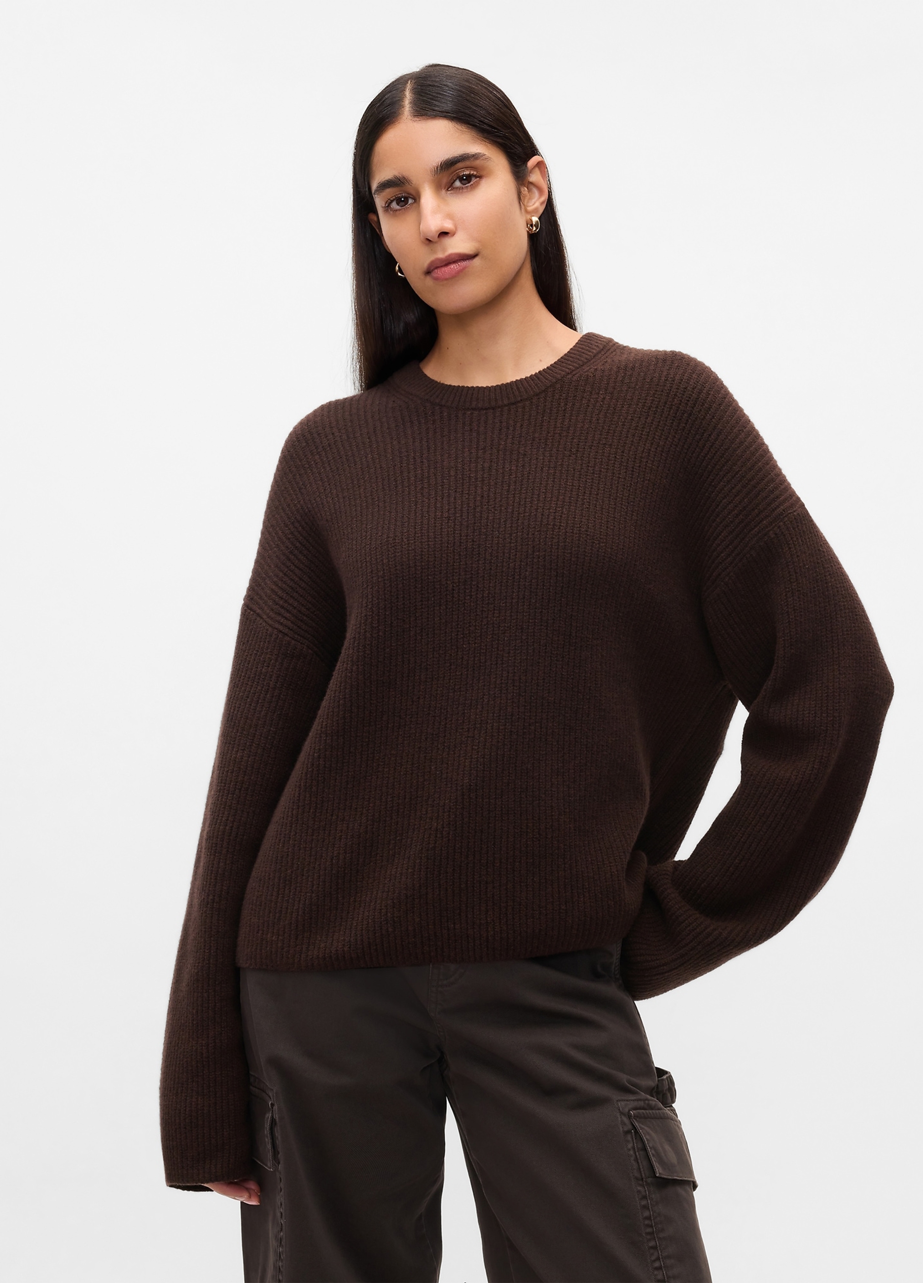 GAP, Pullover Cashsoft Con Lavorazione A Coste Inglesi, Donna, Marrone, Taglia: XXS