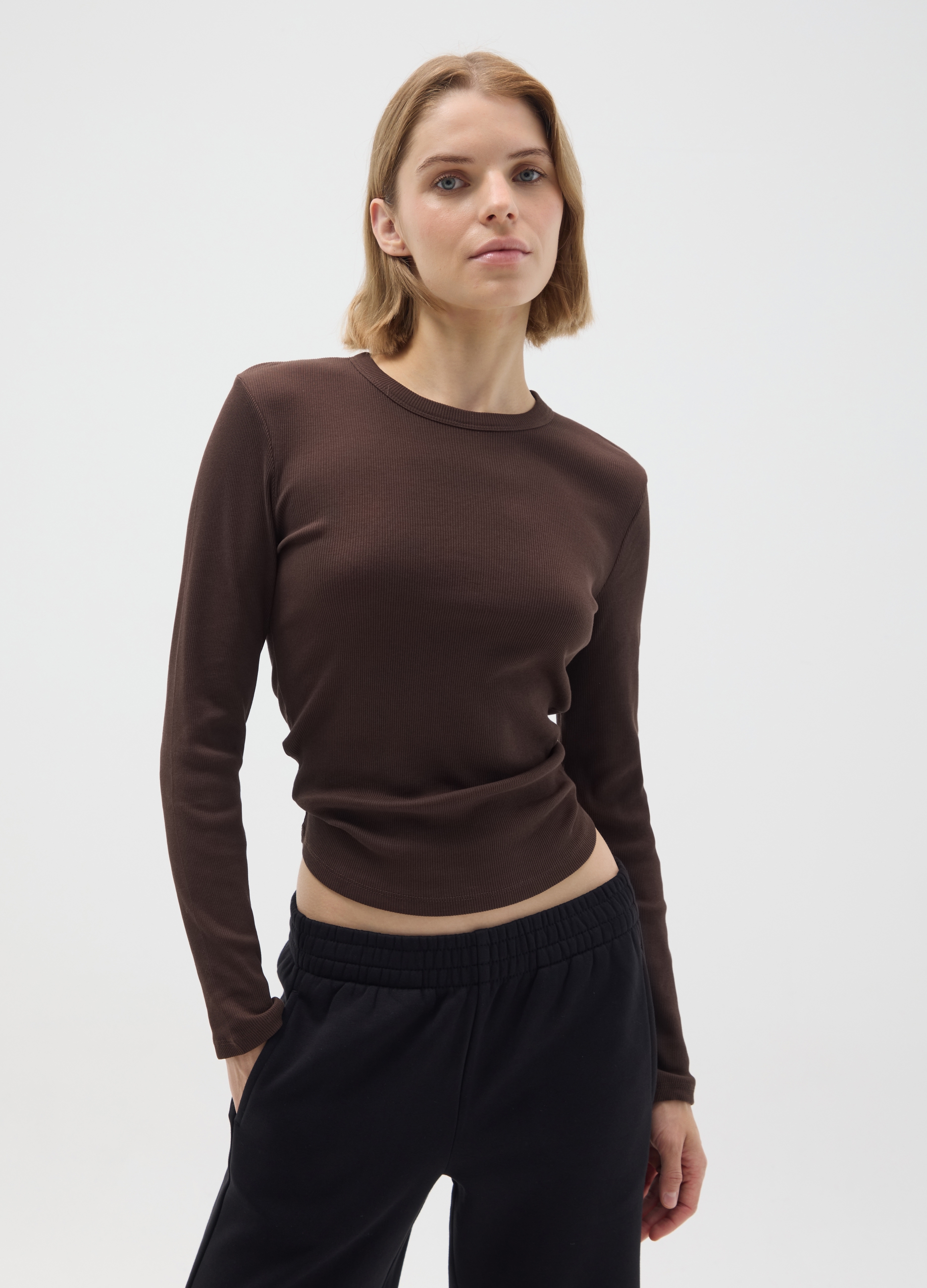 OVS, Brauner Regular-fit-pullover Aus Reiner Baumwolle, Frau, Dunkelbraun, Größe: 36