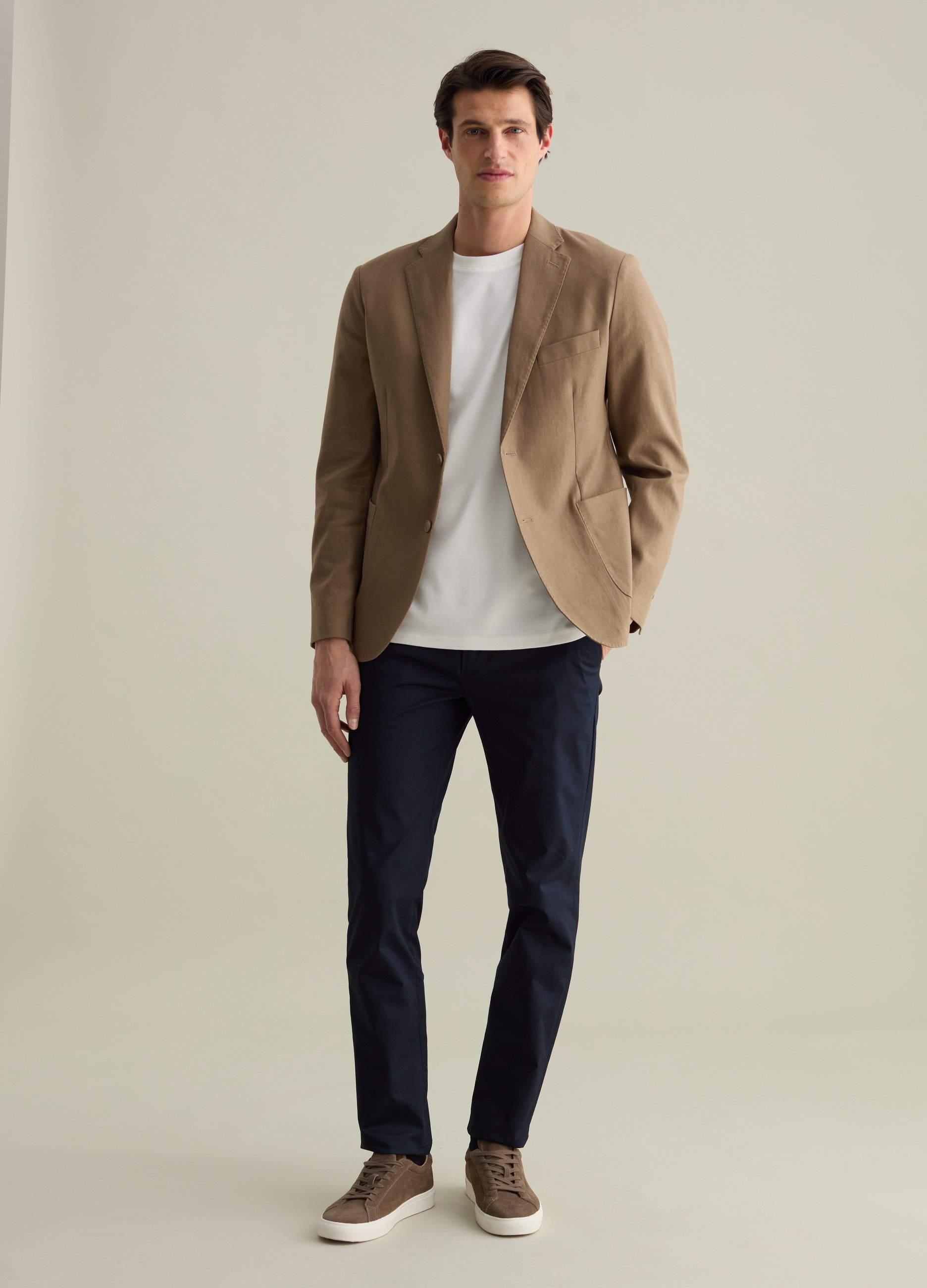 PIOMBO, Blazer In Lino E Cotone, Uomo, Beige, Taglia: 56