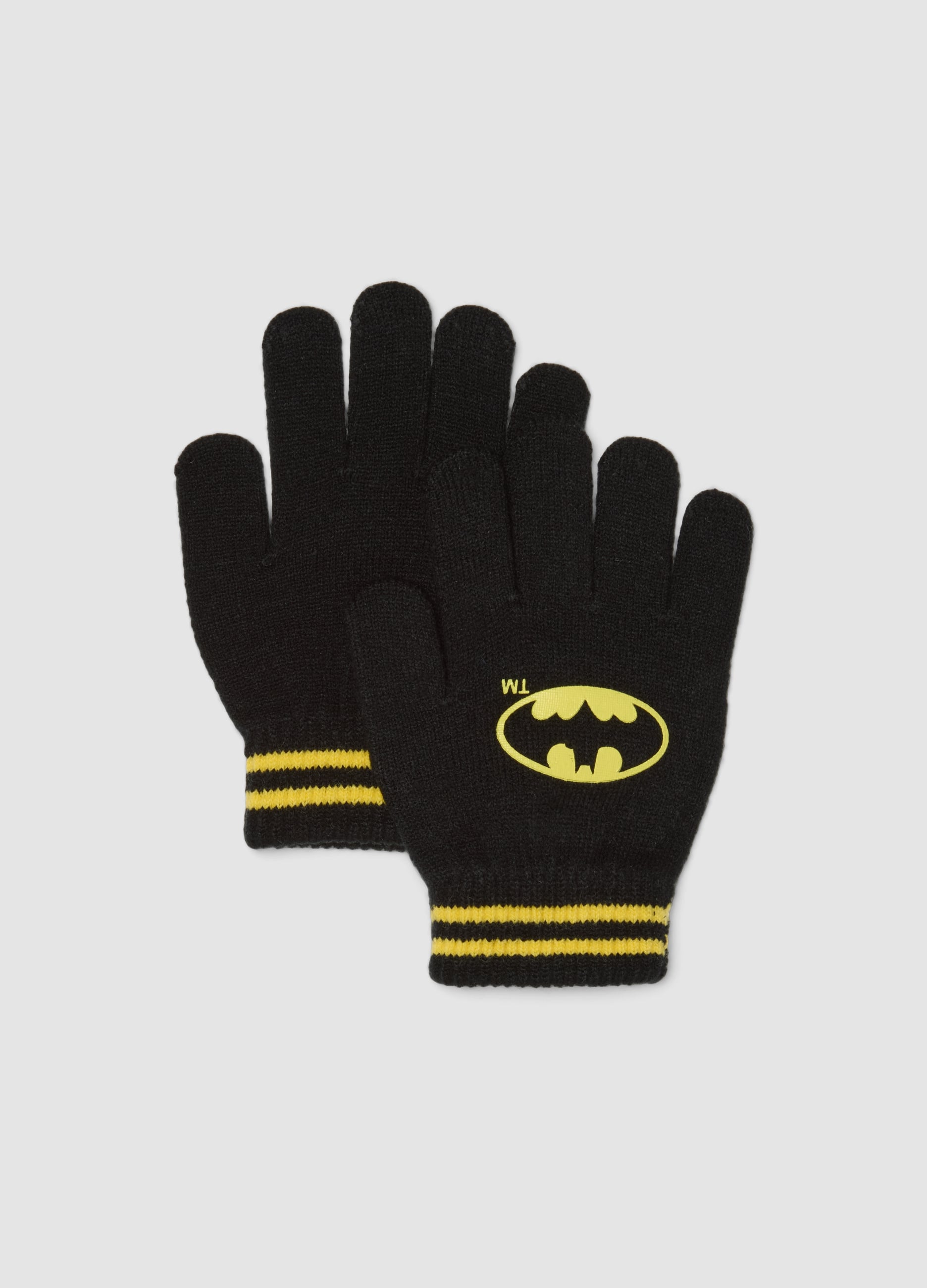 WARNER BROS, Guanti Neri Con Stampa Batman Per Bambino E Ragazzo, Nero, Taglia: S