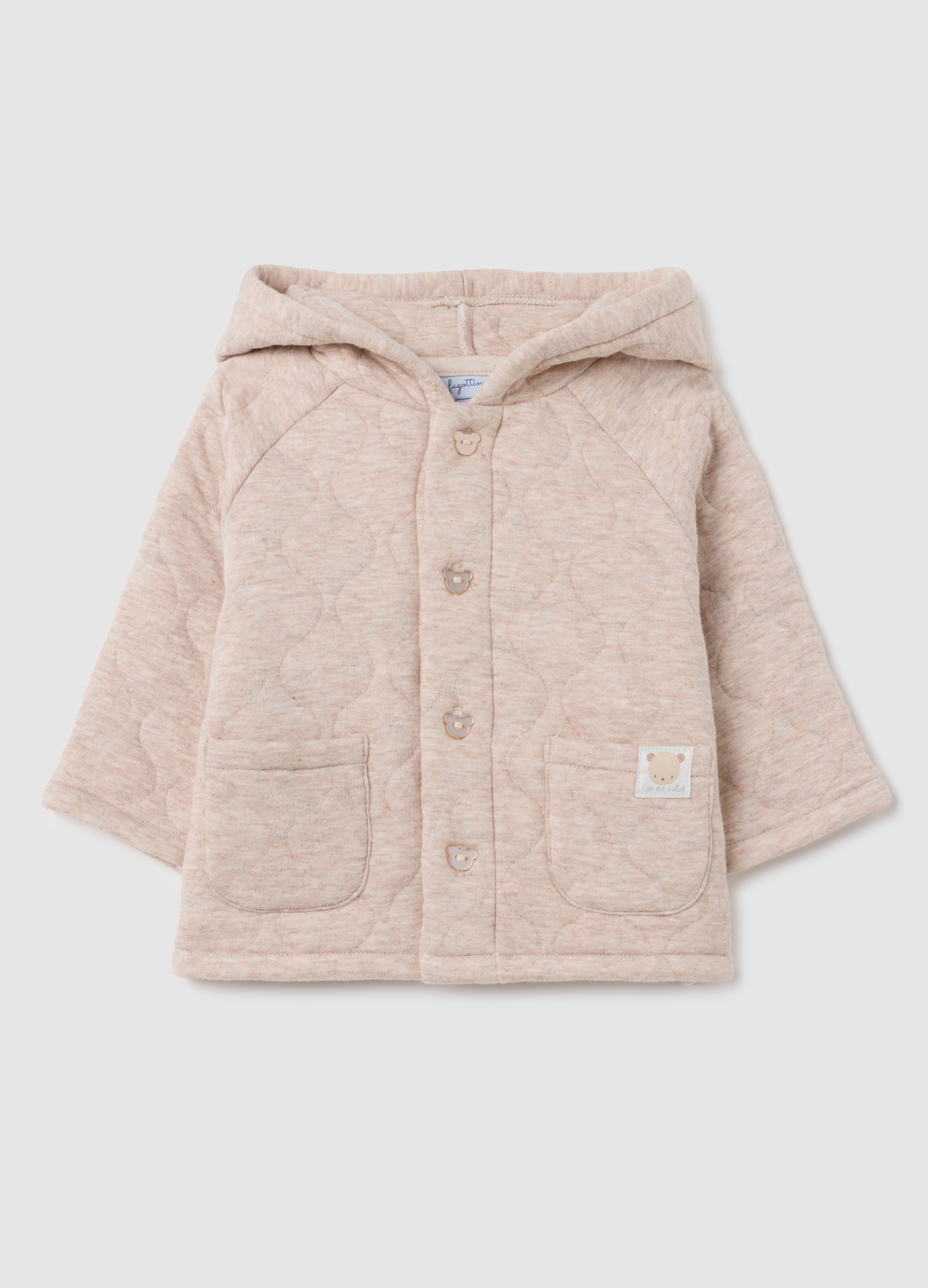 FAGOTTINO, Giacca Da Neonato In Misto Cotone Beige Regular Fit, Unisex, Beige, Taglia: 6-9