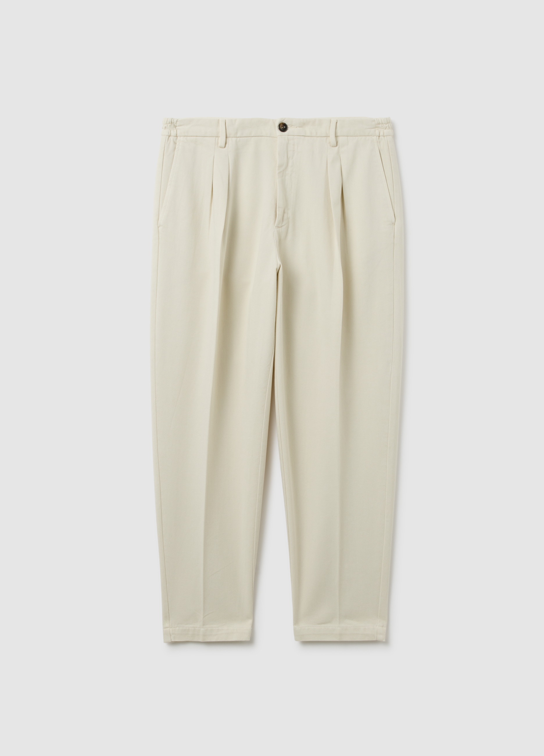 OVS, Pantaloni Chino Beige In Puro Cotone Regular Fit, Hombre, Beige Jaspeado, Talla: 46
