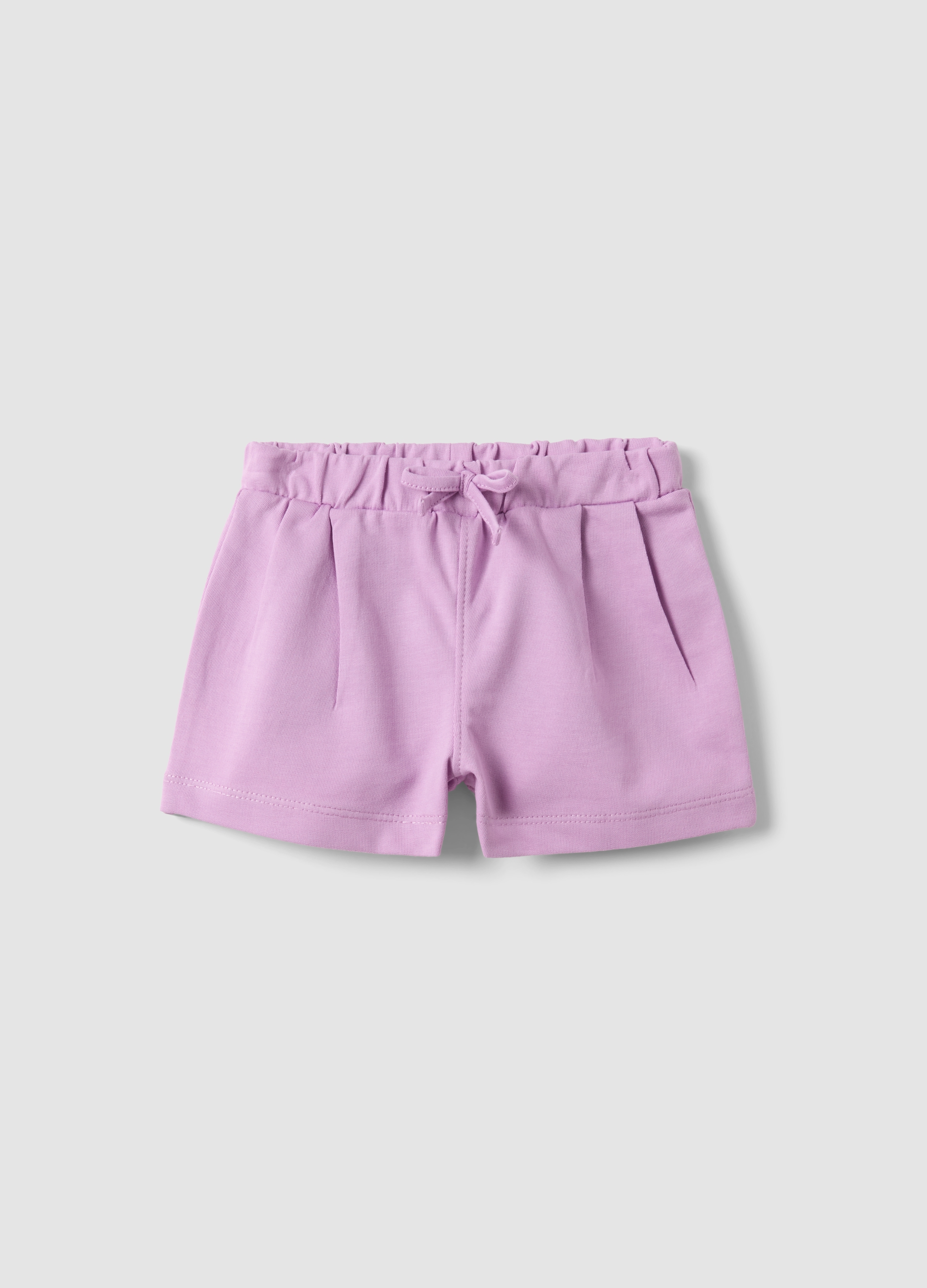 FAGOTTINO, Pantalones Cortos De Algodón Puro Violeta Para Niña Corte Regular Con Lazo, Niña, Lila claro, Talla: 12-18