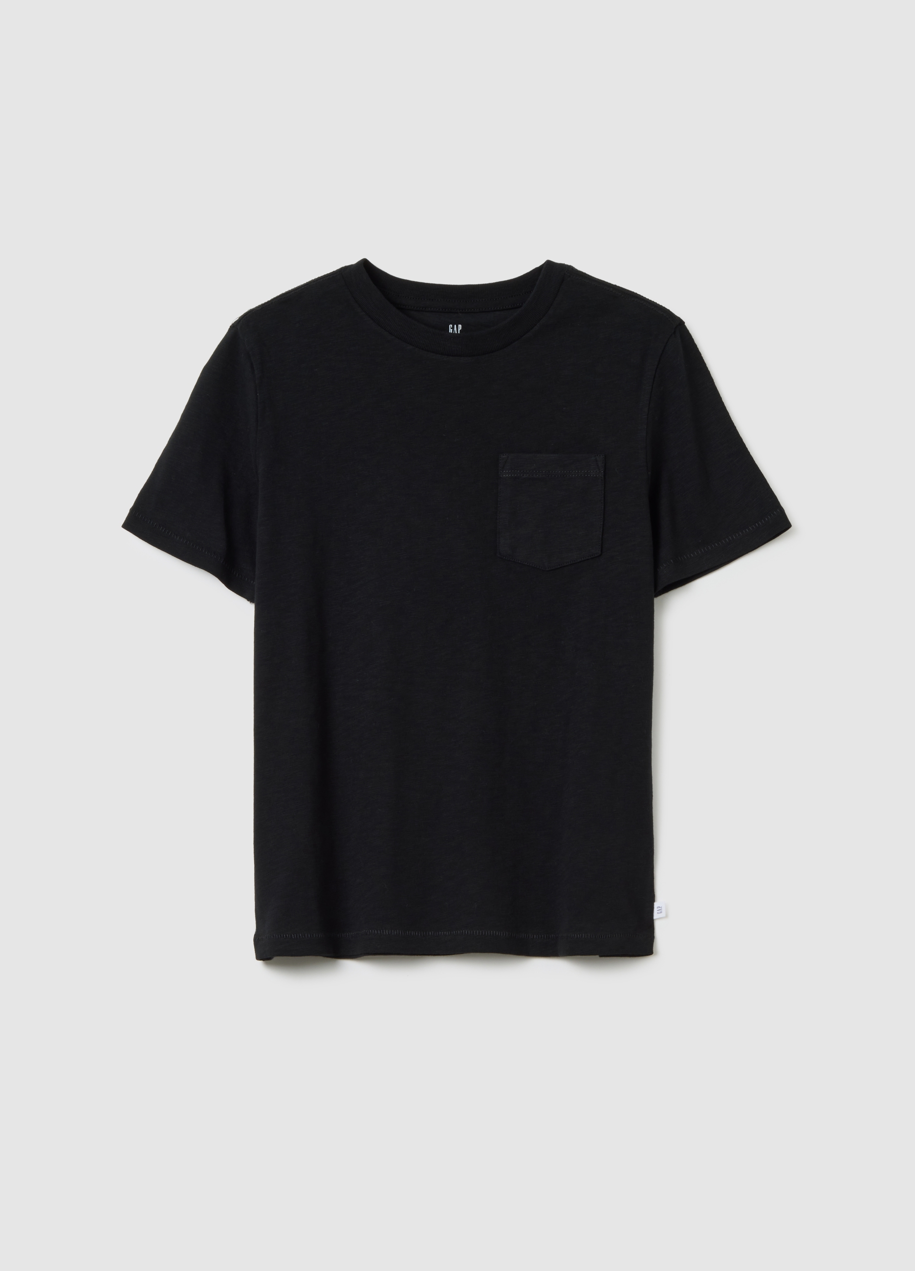 GAP KIDS, T-shirt In Cotone Con Tasca, Bambino, Nero, Taglia: L/137-145