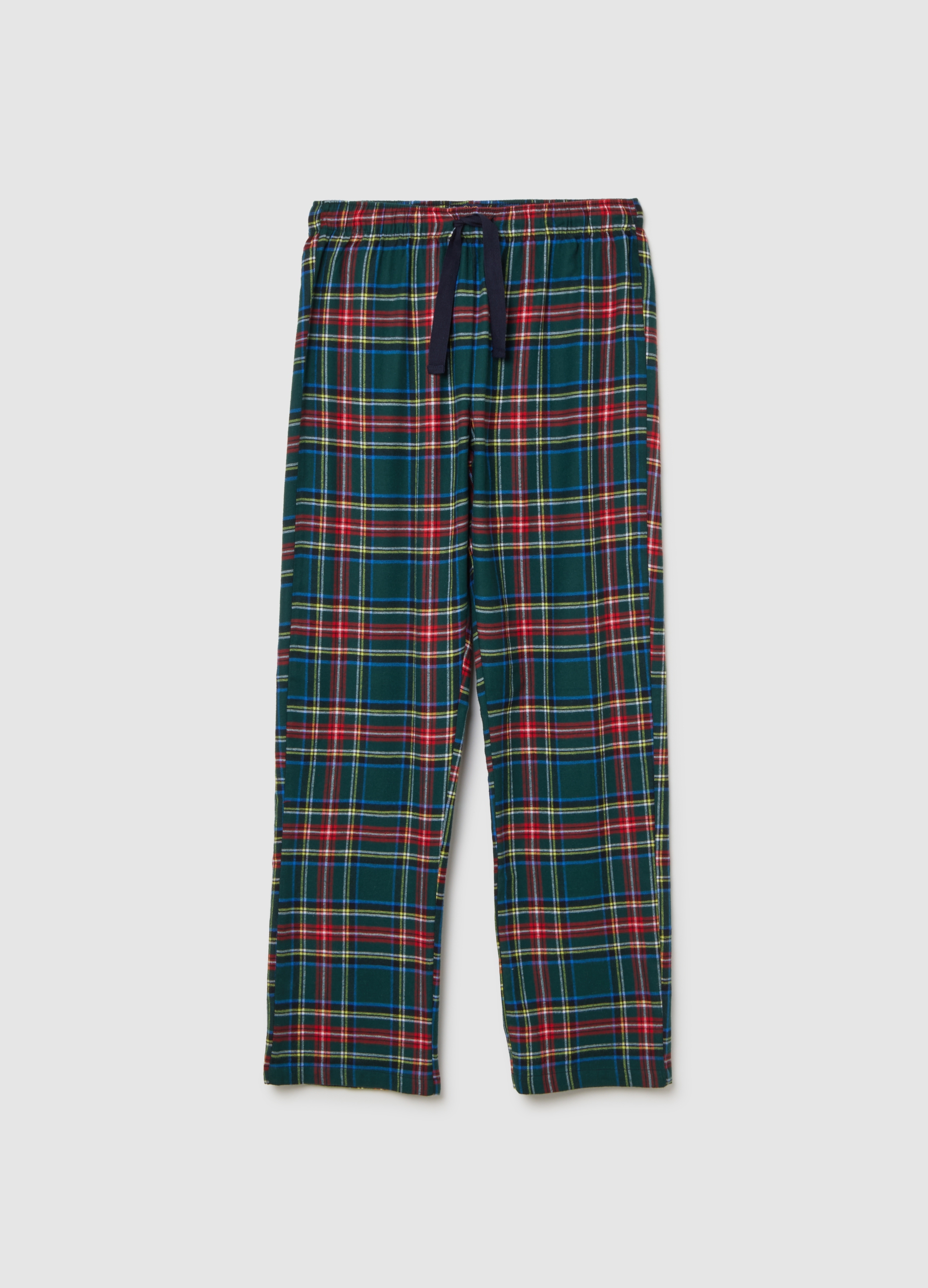 Pantalones De Pijama De Algodón Puro A Cuadros Multicolores, Hombre, Azul/verde, Talla: 40
