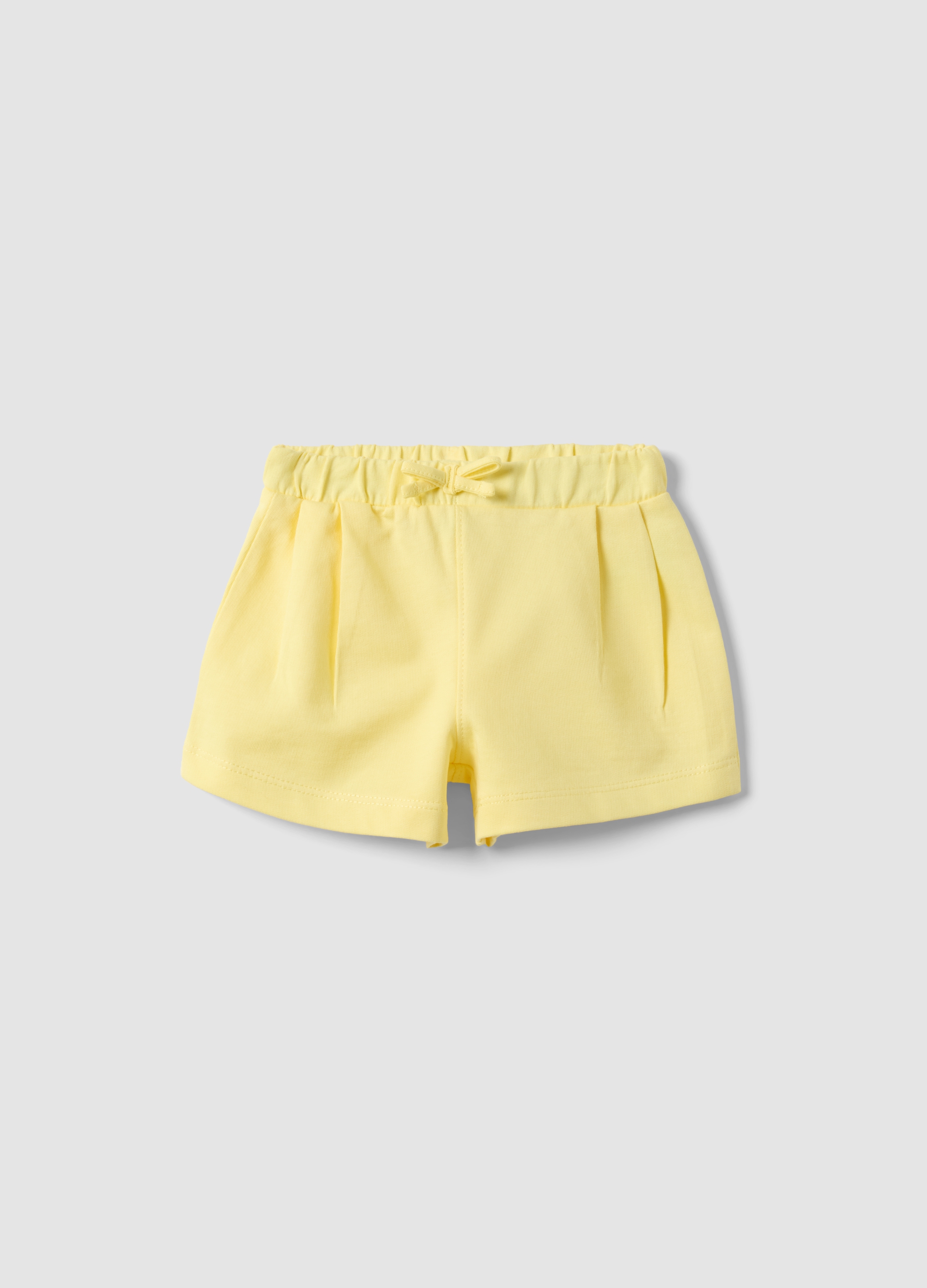 FAGOTTINO, Shorts Amarillos De Algodón Puro Para Niñas Con Ajuste Regular Y Lazo, Niña, Amarillo limón, Talla: 12-18