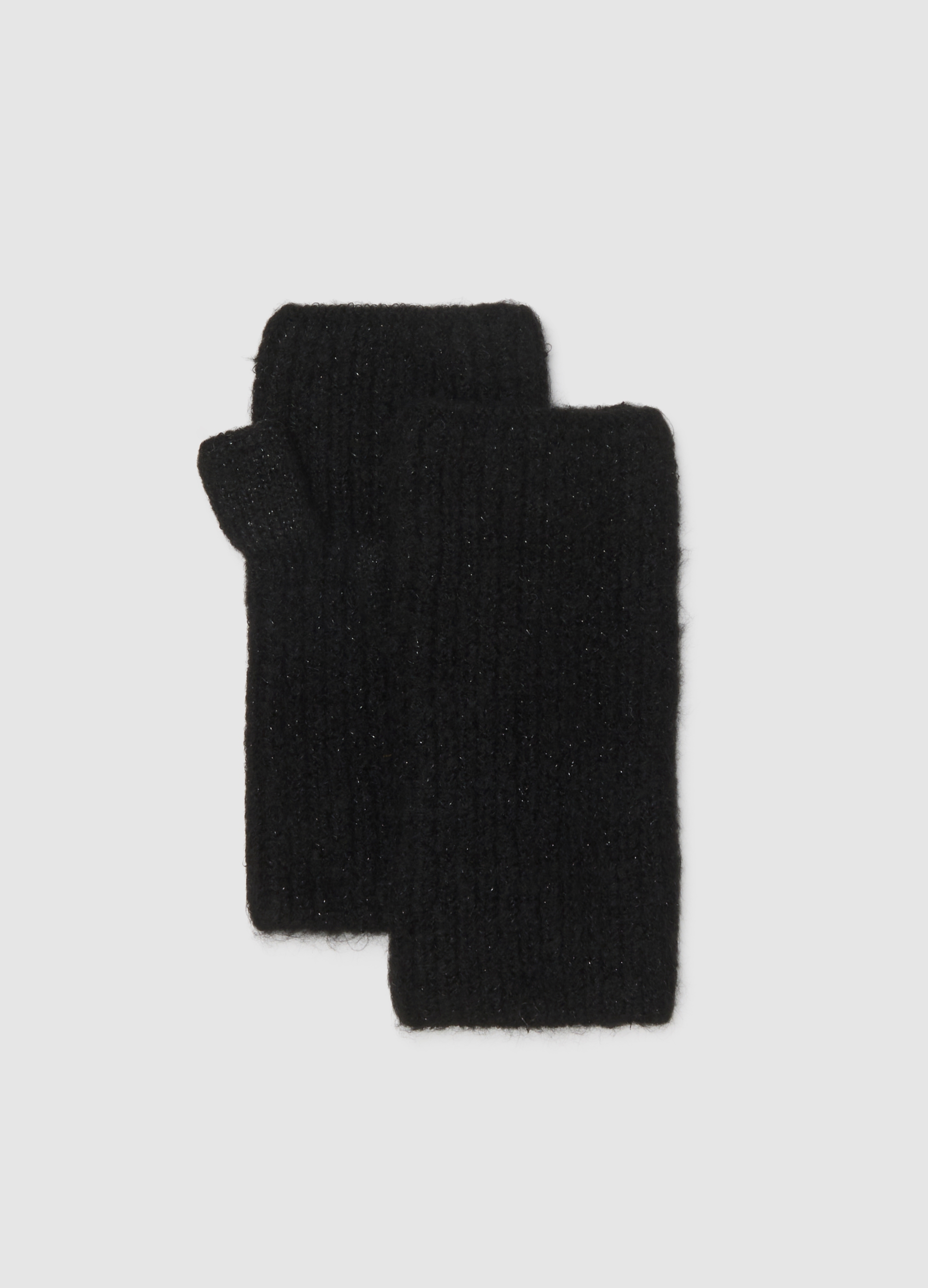 OVS, Guanti Fingerless Neri Con Lavorazione A Maglia, Donna, Nero, Taglia: ONE SIZE