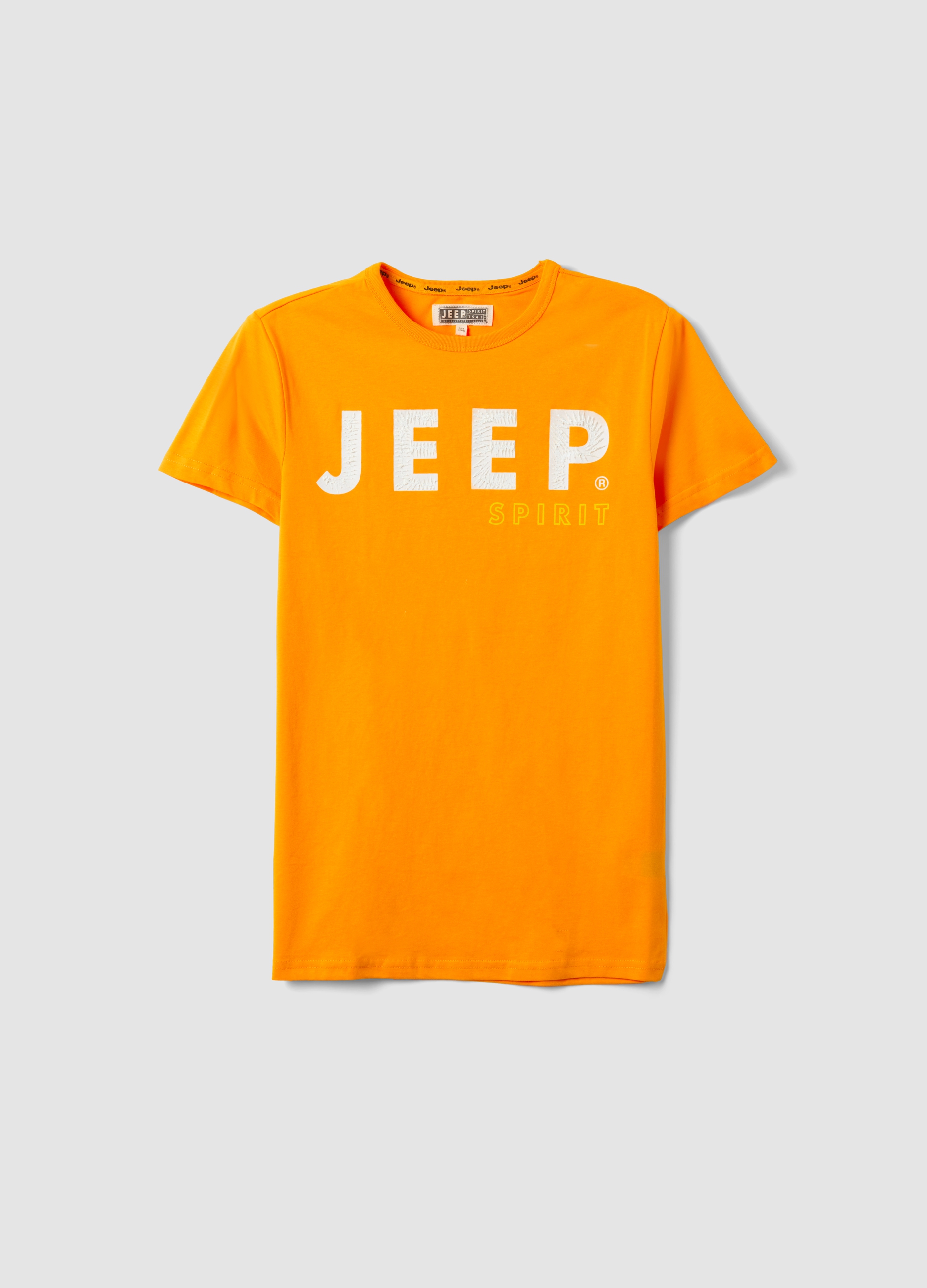 JEEP, T-shirt In Puro Cotone Arancione Da Bambino Regular Fit Con Stampa, Arancione, Taglia: 10-11