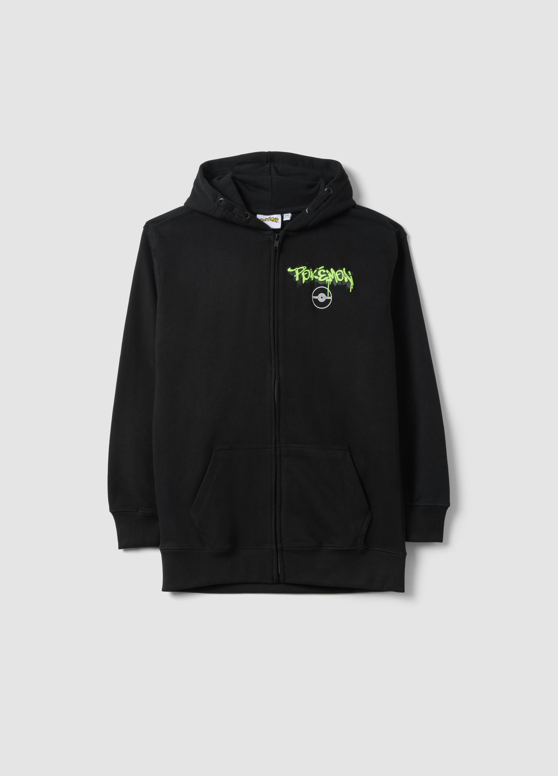 J LICENZE B.NO SICEM, Felpa In Misto Cotone Nera Da Bambino Oversize Fit Con Stampa Pokémon, Nero, Taglia: 13-14