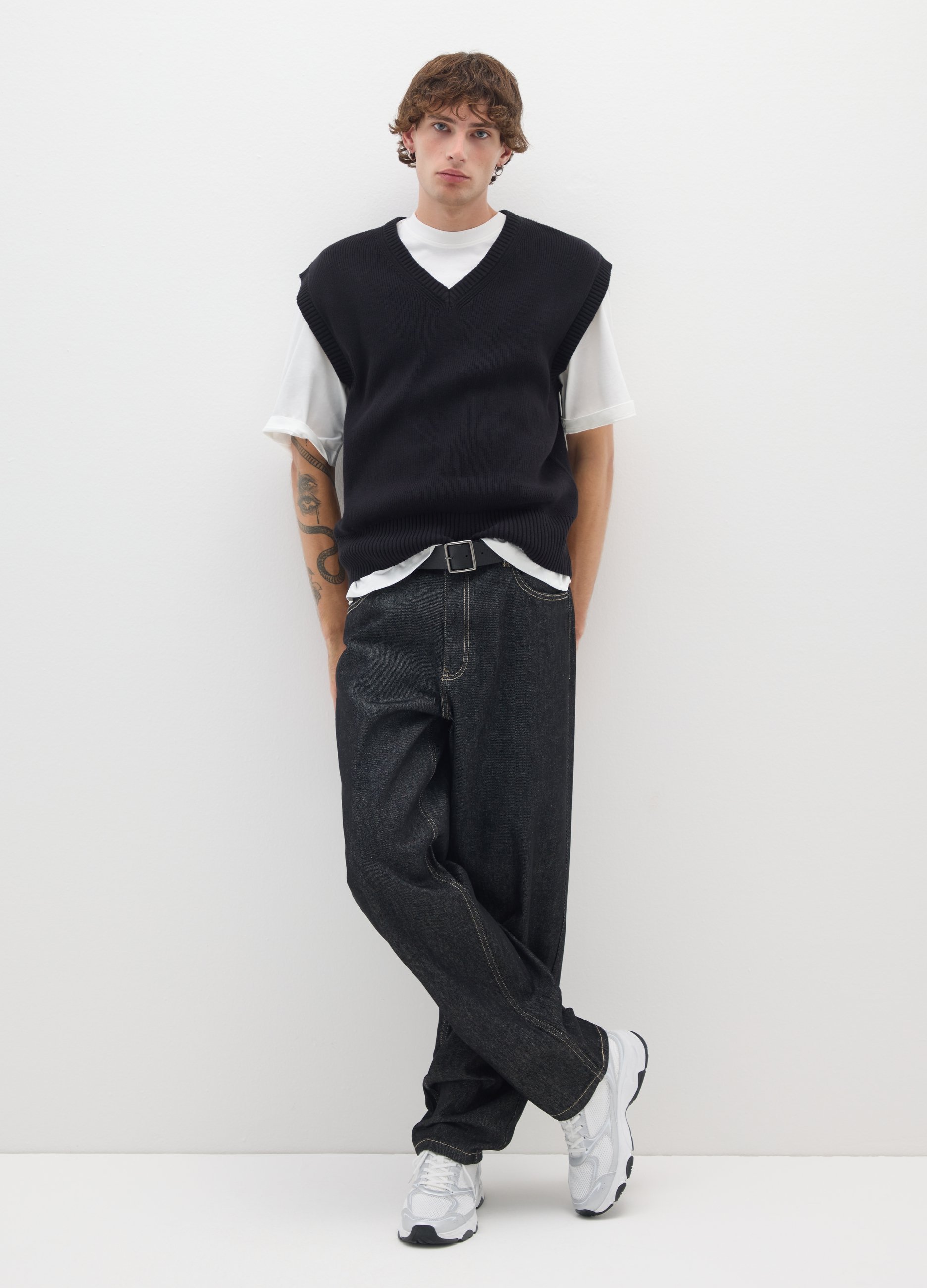 OVS, Vaqueros Baggy Negros De Puro Algodón, Hombre, Gunmetal, Talla: 48