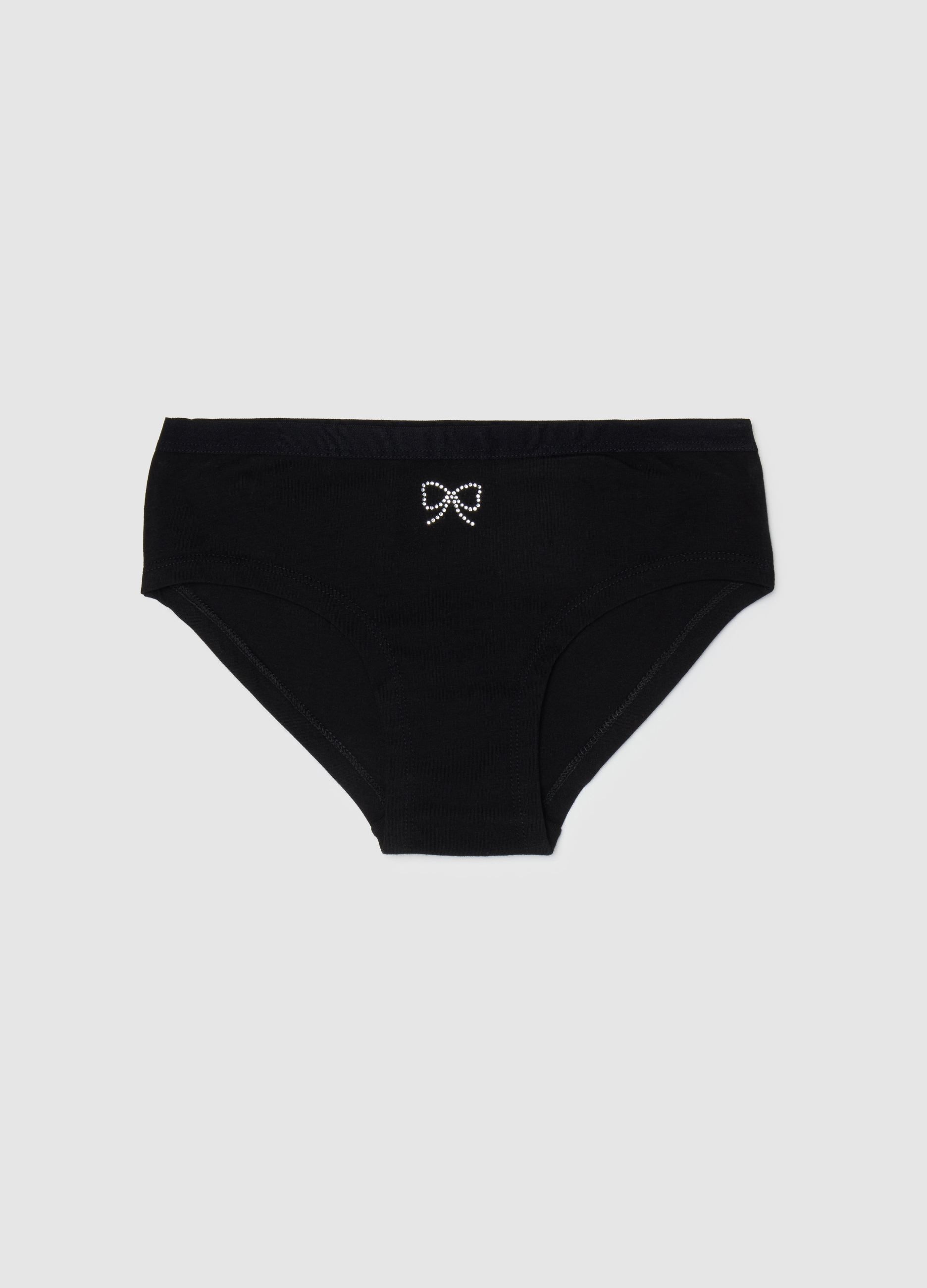 OVS KIDS, Braguita De Niña En Algodón Negro, Ajuste Regular Con Lazo, Niña, Gunmetal, Talla: 14-15