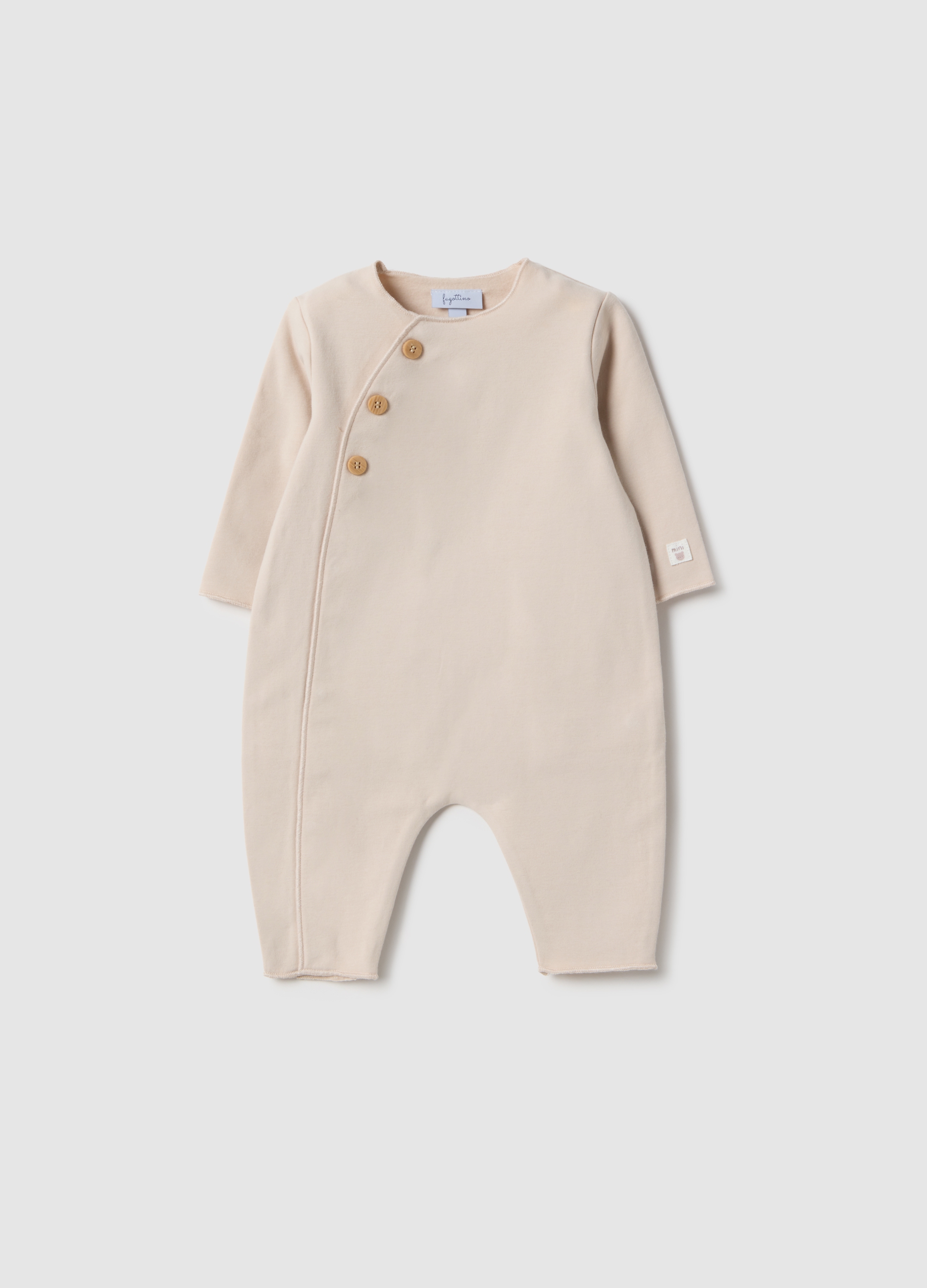 FAGOTTINO, Pelele Beige Para Recién Nacido En Algodón Elástico Ajuste Perfecto, Bebé Niña, Beige Jaspeado, Talla: 1-3