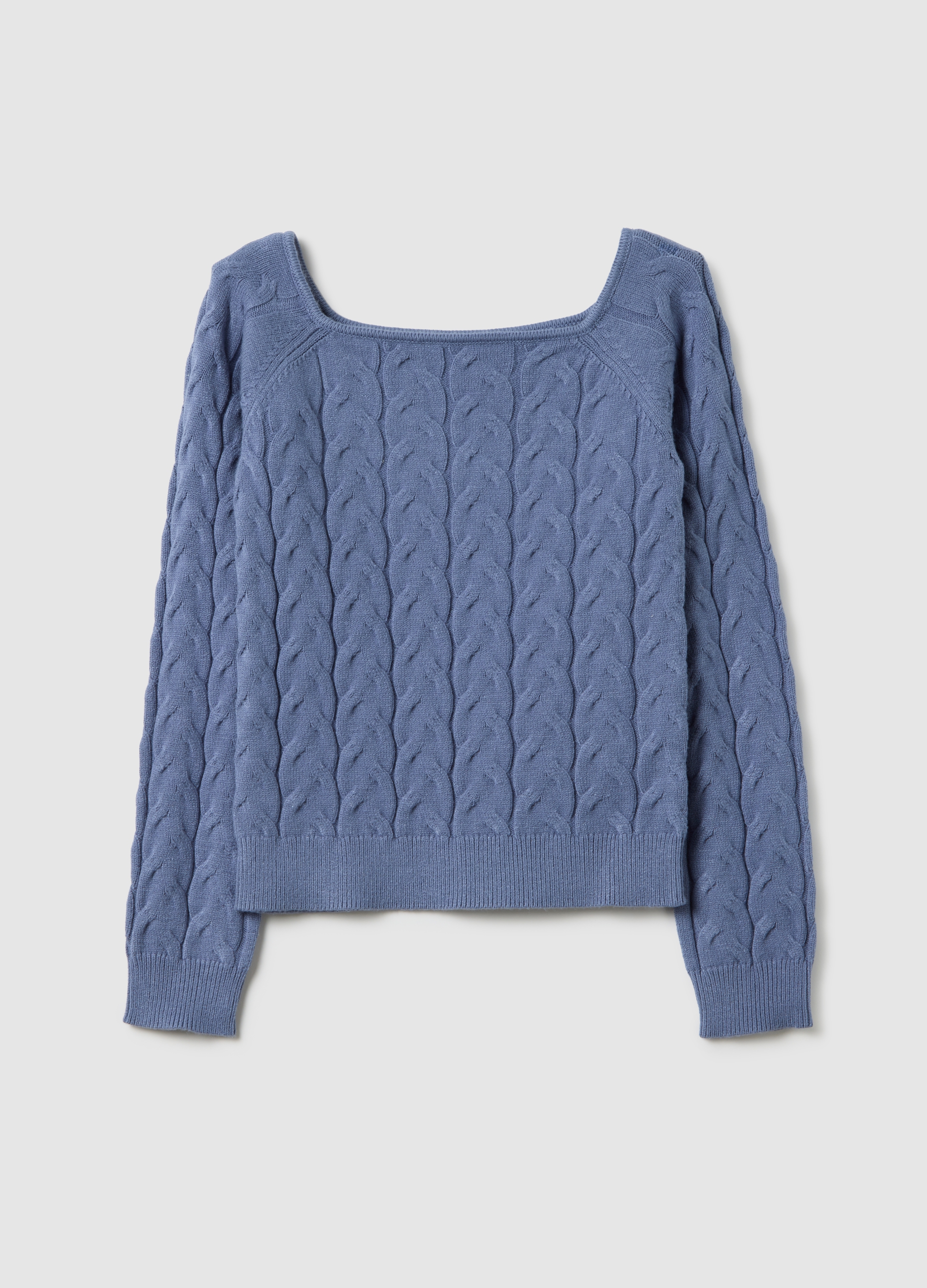 Pullover In Misto Blu Fitted, Mujer, Azul suave, Talla: 36