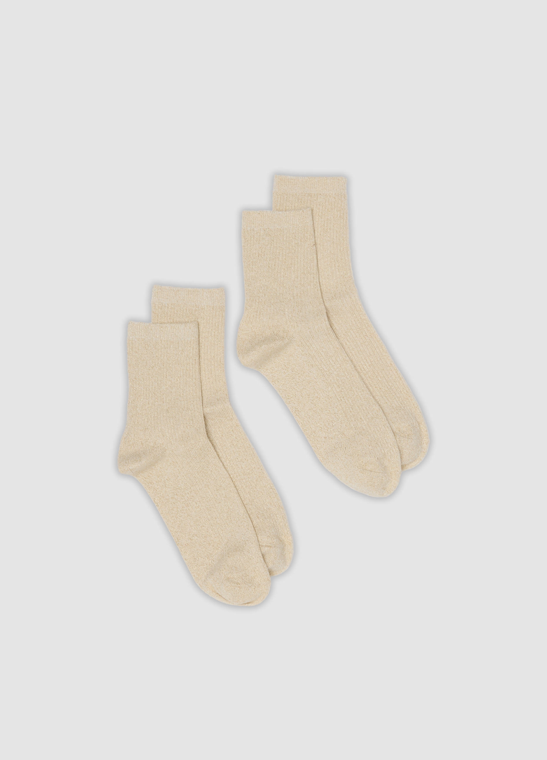 OVS, Bipack Di Calzini Beige In Cotone Organico Elasticizzato, Donna, Beige, Taglia: 36-38