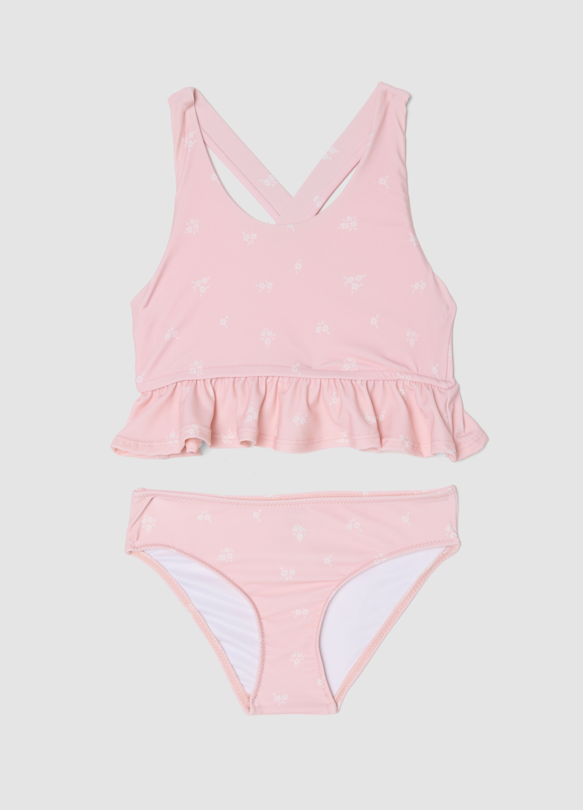 Ovs Kids Donna Rosa Bikini In Tessuto Elasticizzato Con Volant, Bambina, Taglia: 7-8
