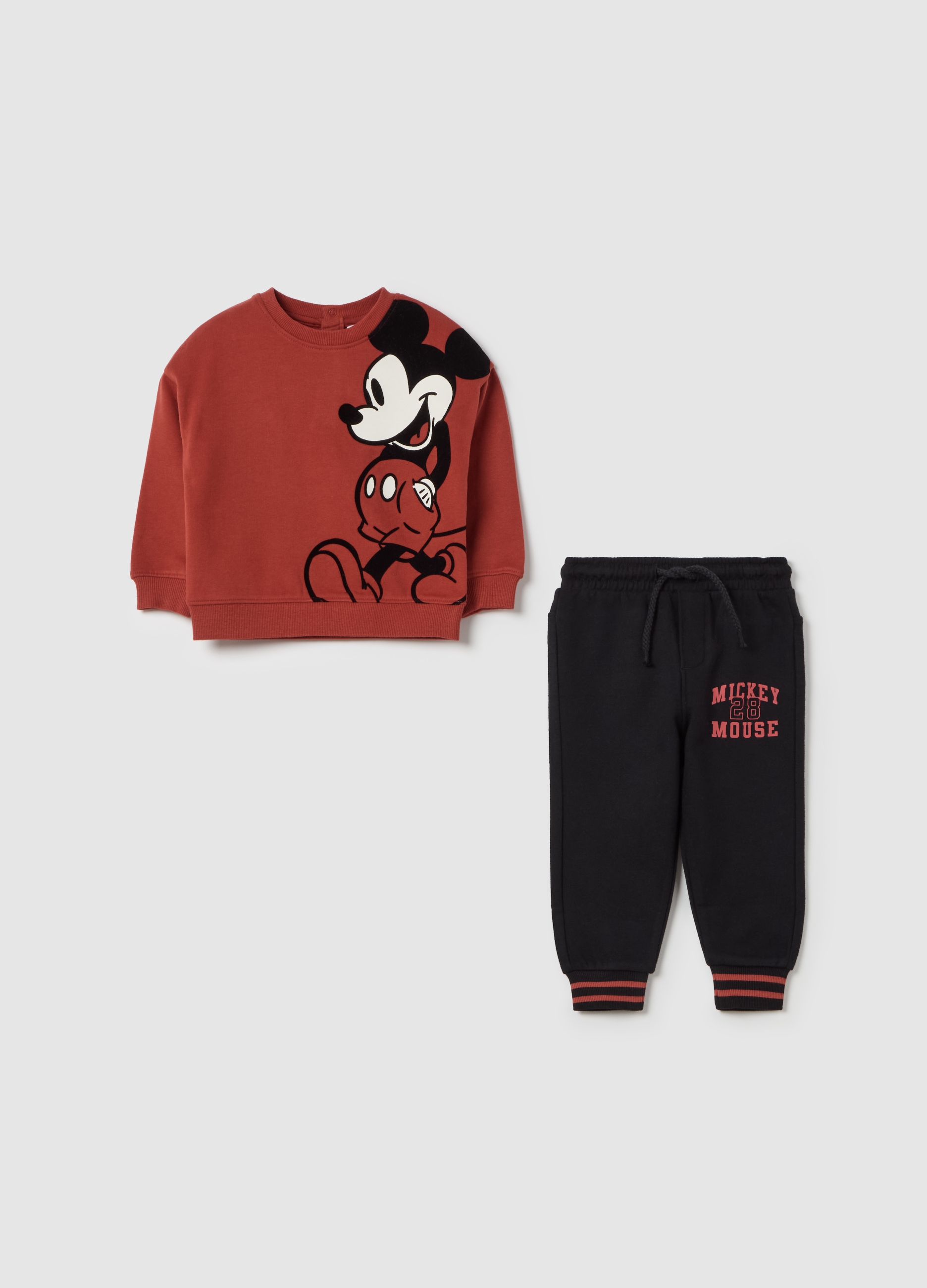 WARNER BROS, Jogging Set In Cotone Con Stampa Topolino, Bambino, Multicolor, Taglia: 9-12